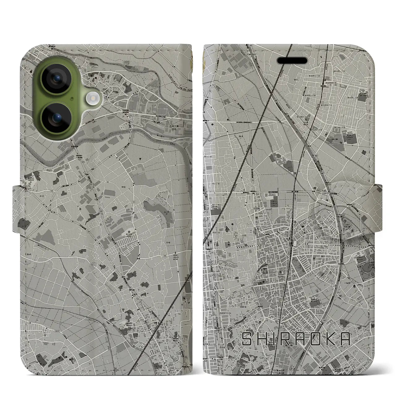 【白岡(埼玉県)】地図柄iPhoneケース(手帳タイプ)