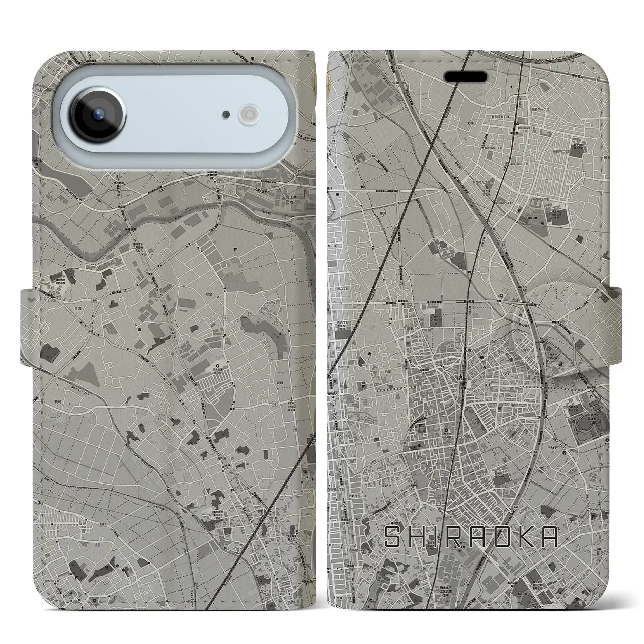 【白岡(埼玉県)】地図柄iPhoneケース(手帳タイプ)