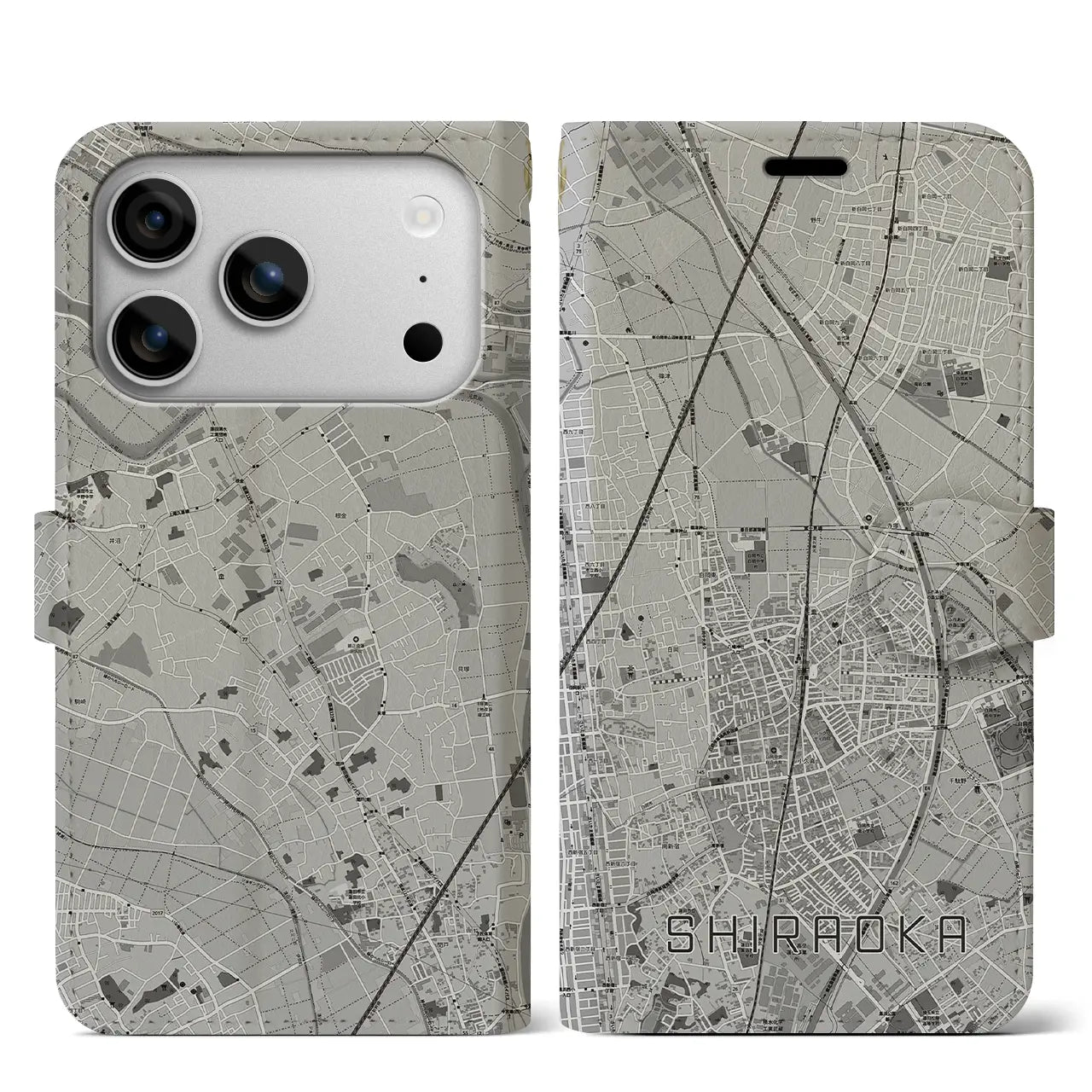 【白岡(埼玉県)】地図柄iPhoneケース(手帳タイプ)