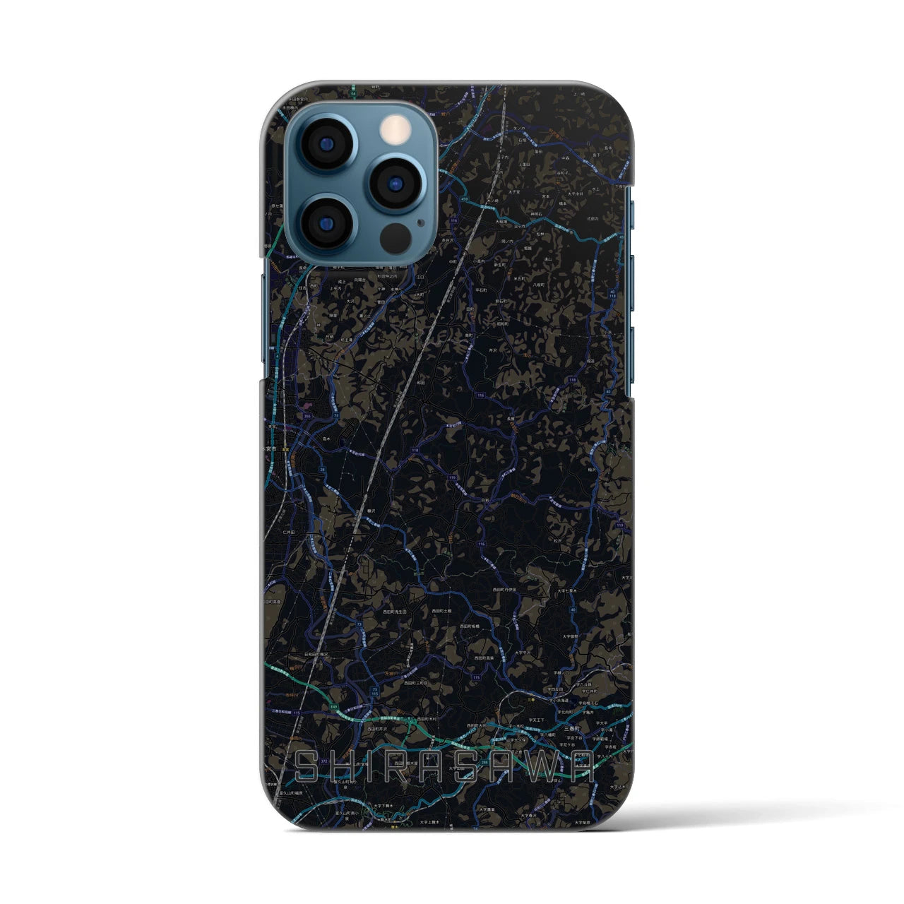 【白沢(福島県)】地図柄iPhoneケース(バックカバータイプ)