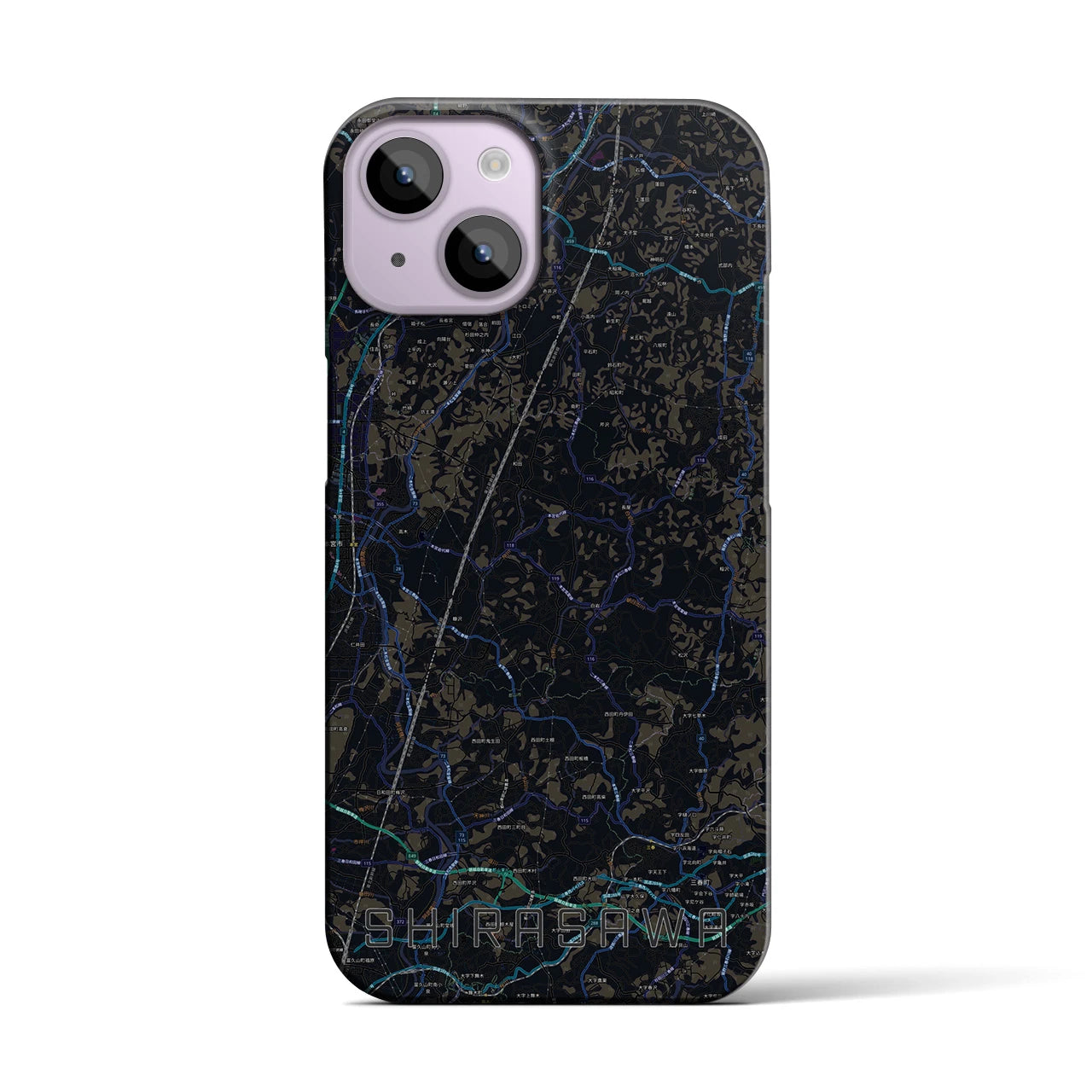 【白沢(福島県)】地図柄iPhoneケース(バックカバータイプ)