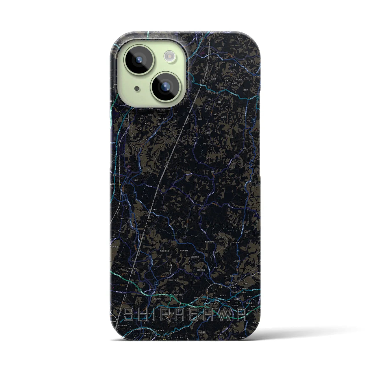 【白沢(福島県)】地図柄iPhoneケース(バックカバータイプ)