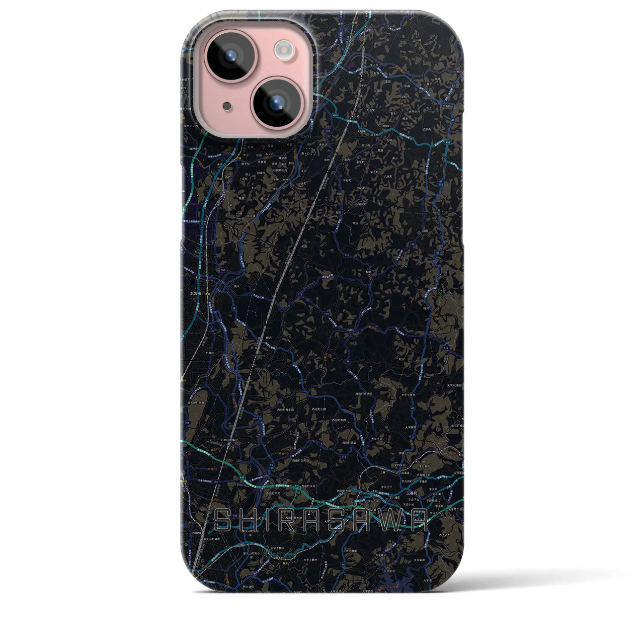 【白沢(福島県)】地図柄iPhoneケース(バックカバータイプ)