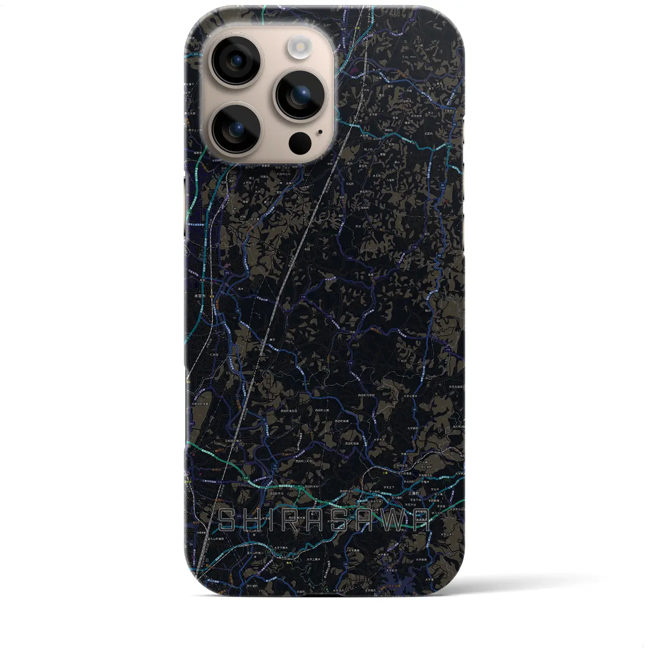 【白沢(福島県)】地図柄iPhoneケース(バックカバータイプ)