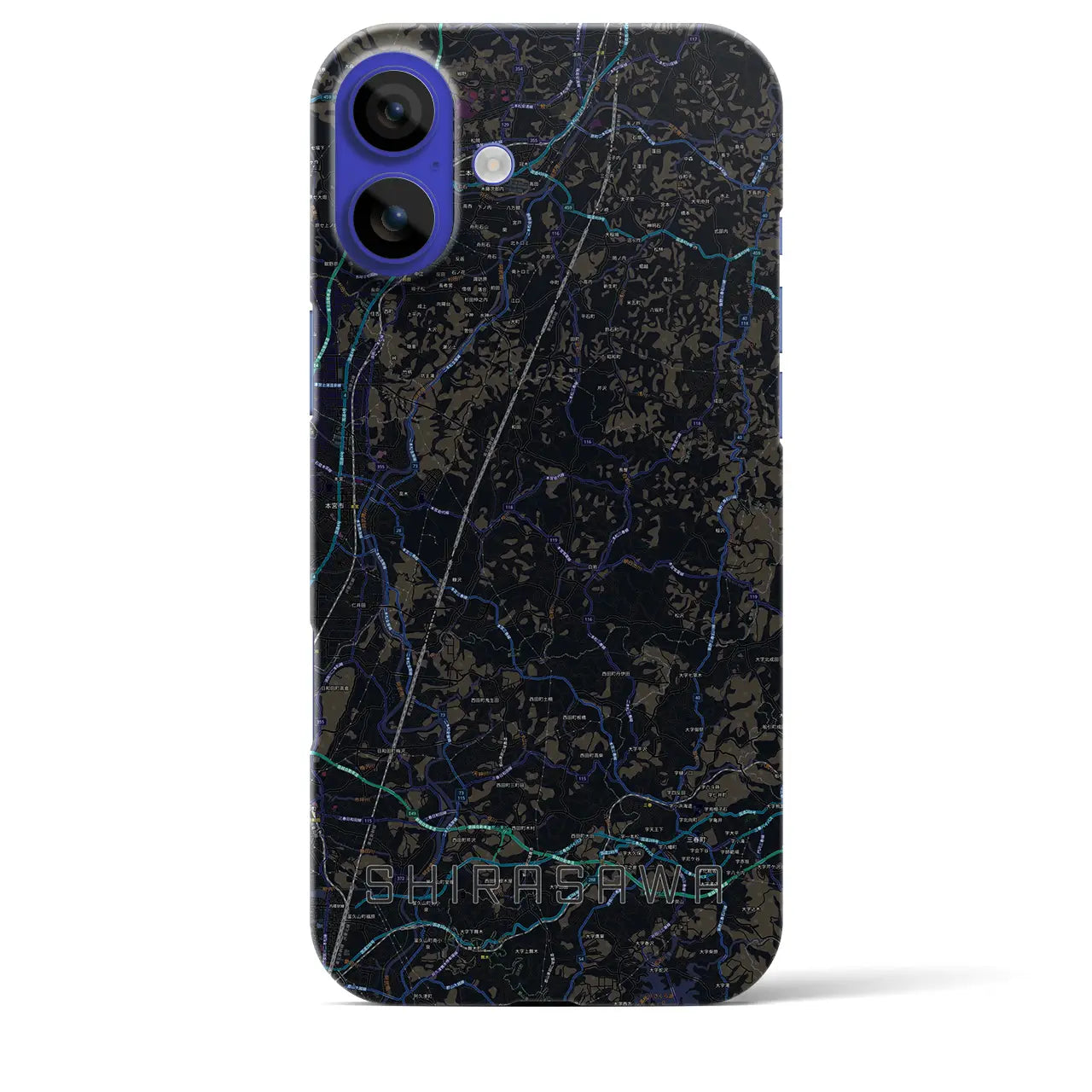 【白沢(福島県)】地図柄iPhoneケース(バックカバータイプ)