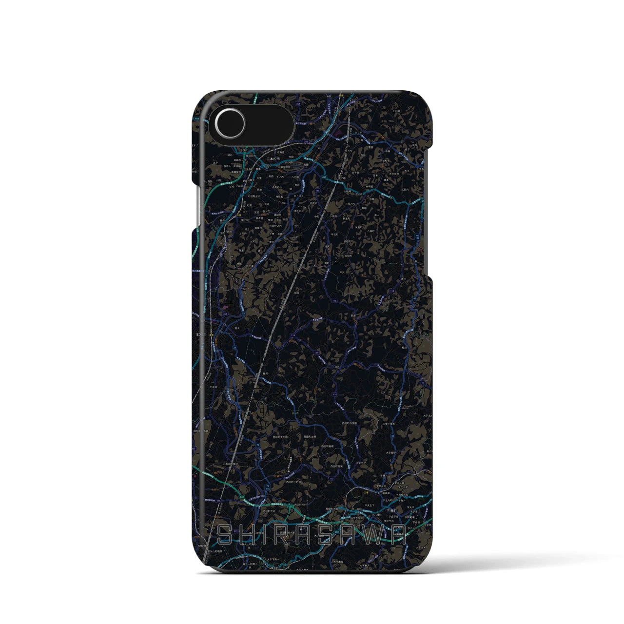【白沢(福島県)】地図柄iPhoneケース(バックカバータイプ)