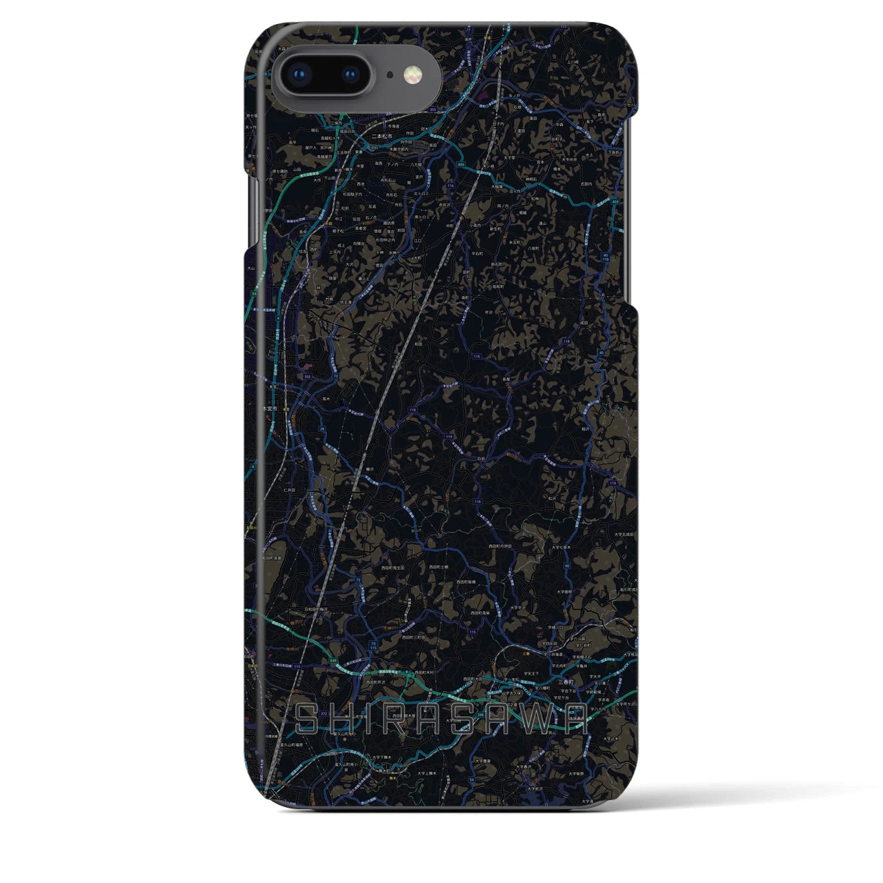 【白沢(福島県)】地図柄iPhoneケース(バックカバータイプ)
