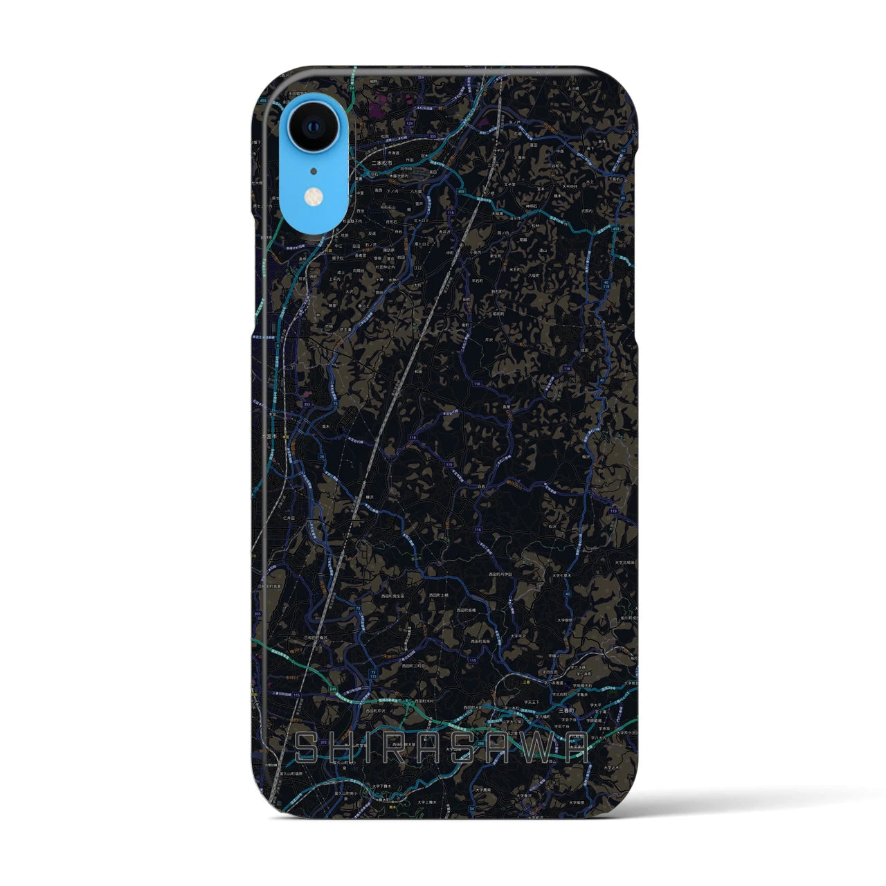 【白沢(福島県)】地図柄iPhoneケース(バックカバータイプ)