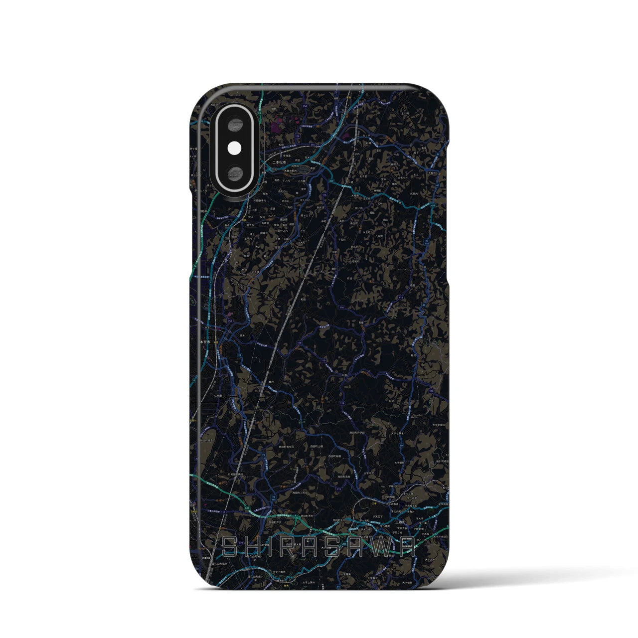 【白沢(福島県)】地図柄iPhoneケース(バックカバータイプ)