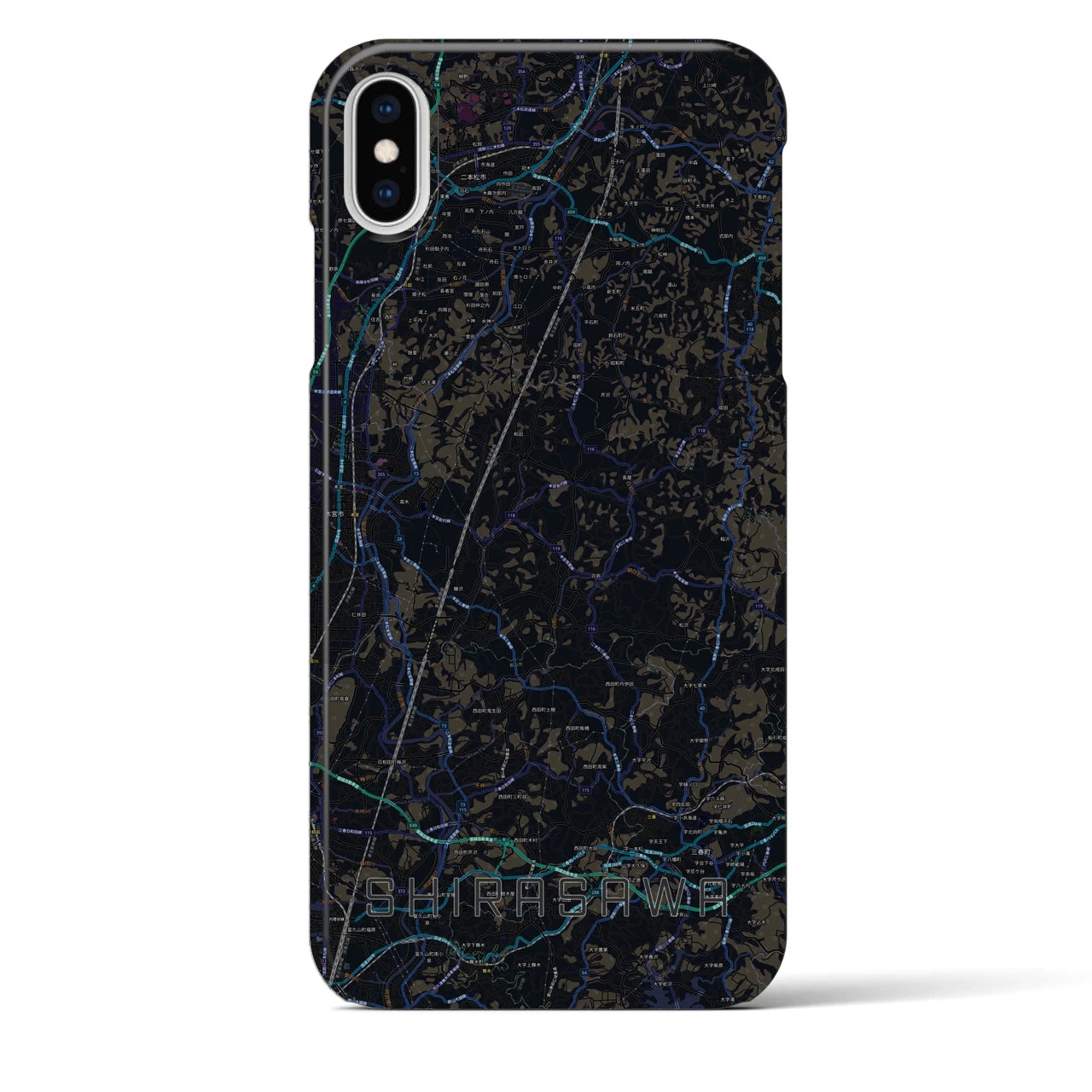 【白沢(福島県)】地図柄iPhoneケース(バックカバータイプ)