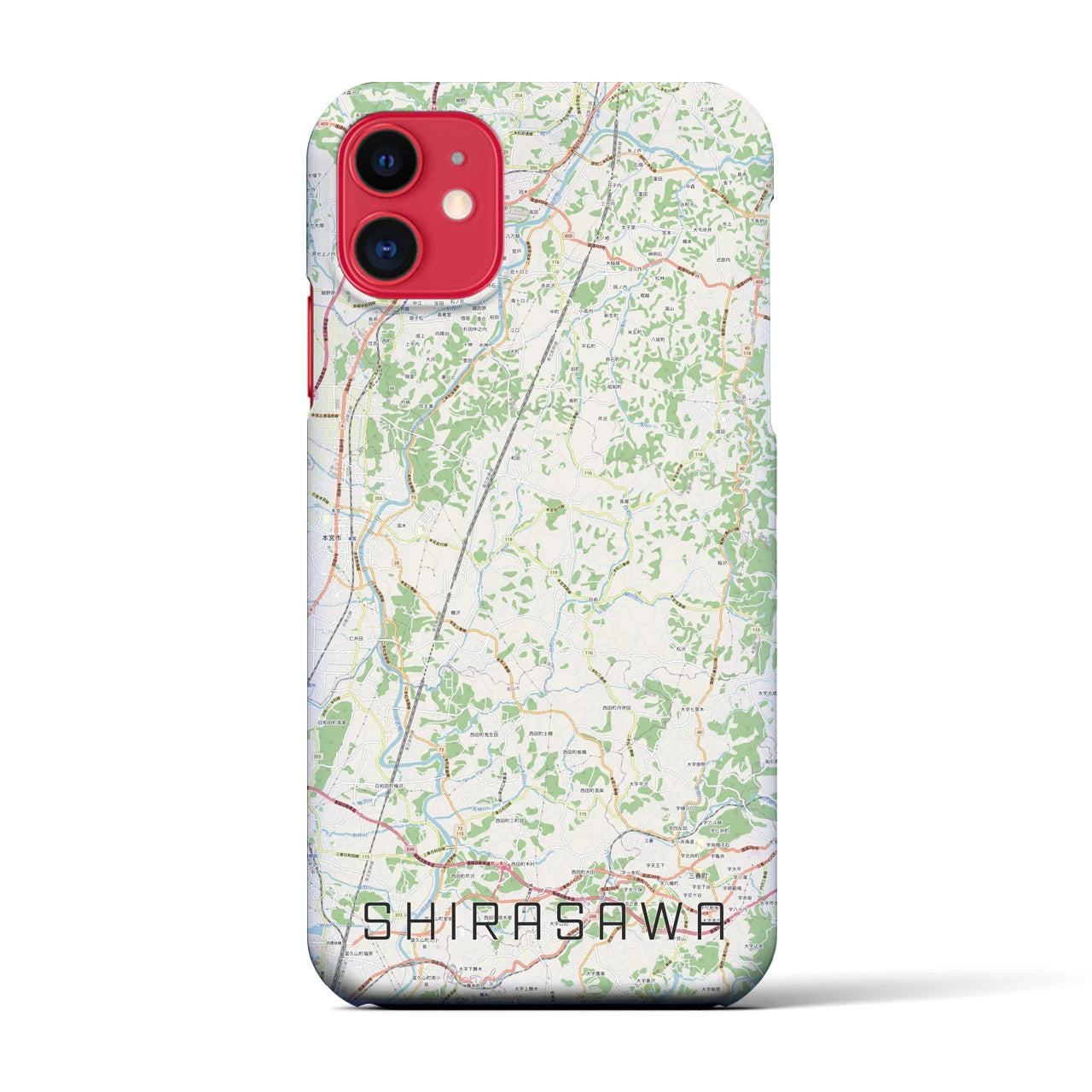 【白沢(福島県)】地図柄iPhoneケース(バックカバータイプ)