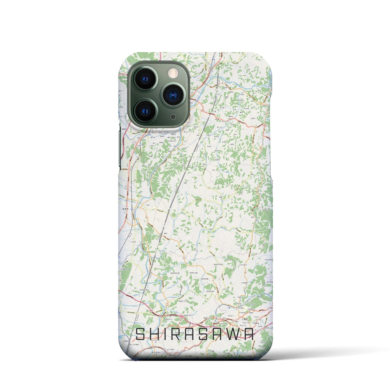 【白沢(福島県)】地図柄iPhoneケース(バックカバータイプ)