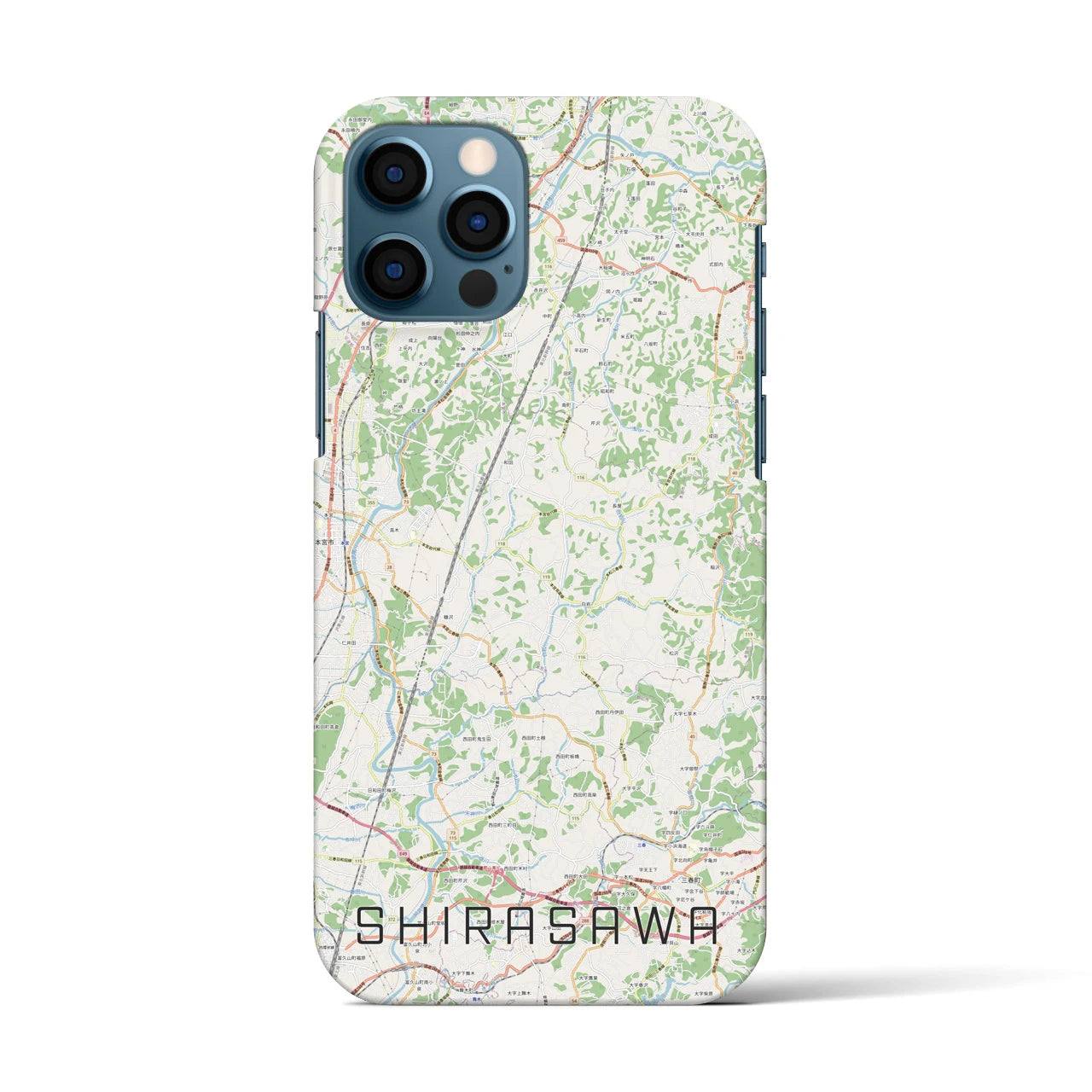 【白沢(福島県)】地図柄iPhoneケース(バックカバータイプ)