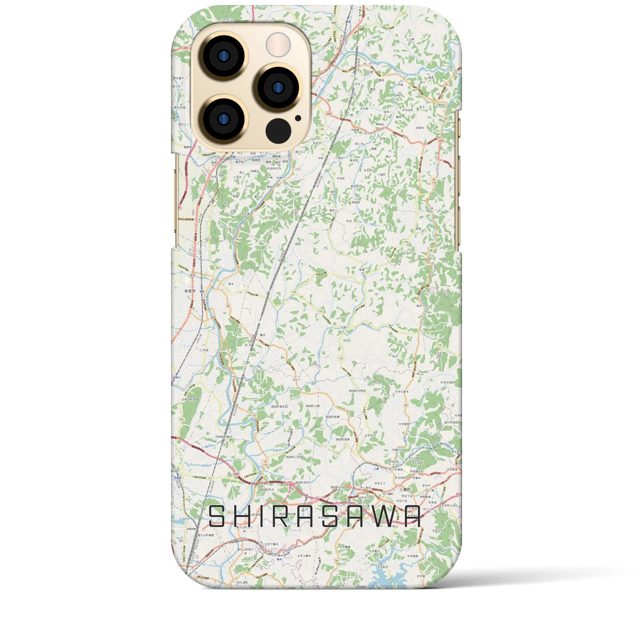 【白沢(福島県)】地図柄iPhoneケース(バックカバータイプ)