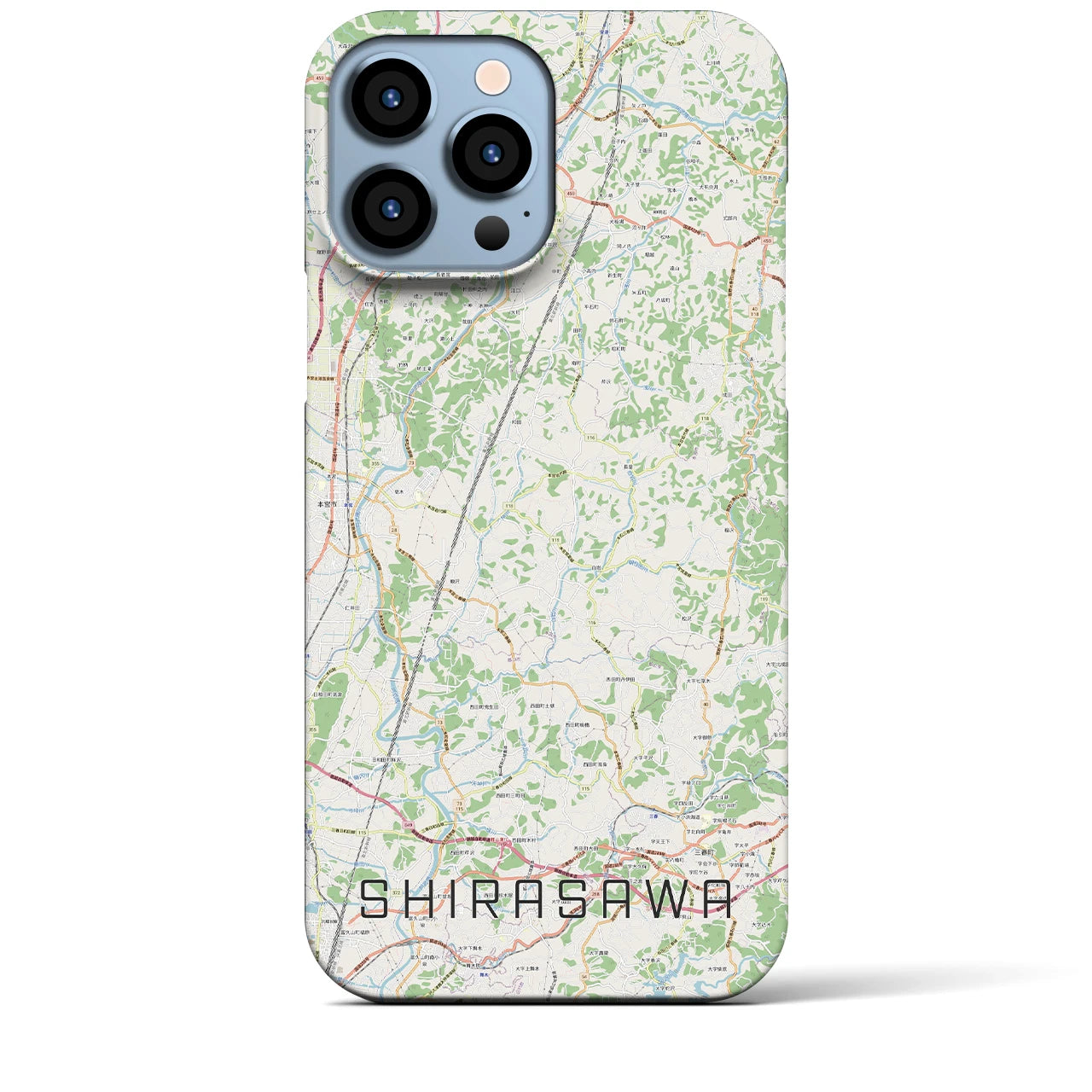 【白沢(福島県)】地図柄iPhoneケース(バックカバータイプ)