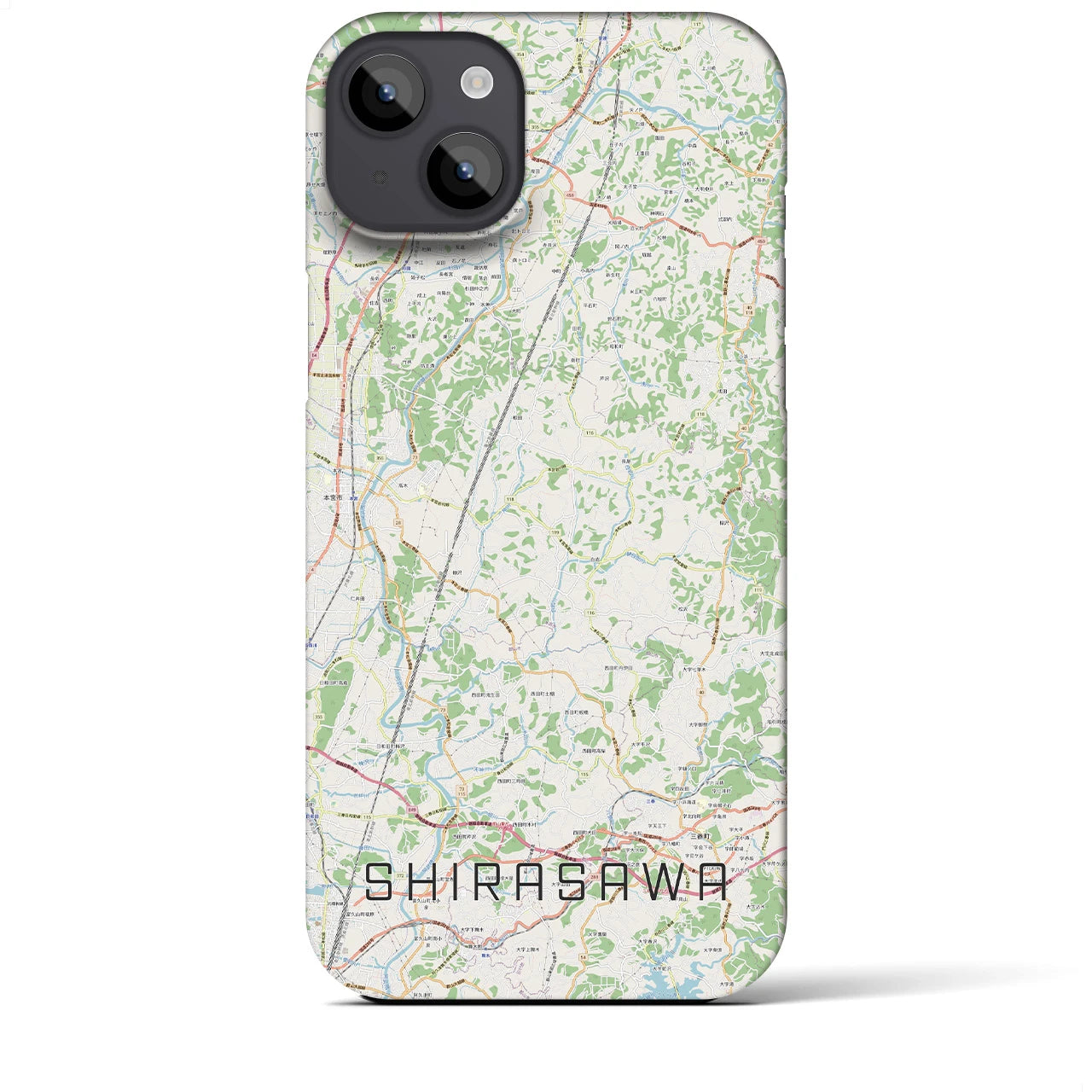 【白沢(福島県)】地図柄iPhoneケース(バックカバータイプ)