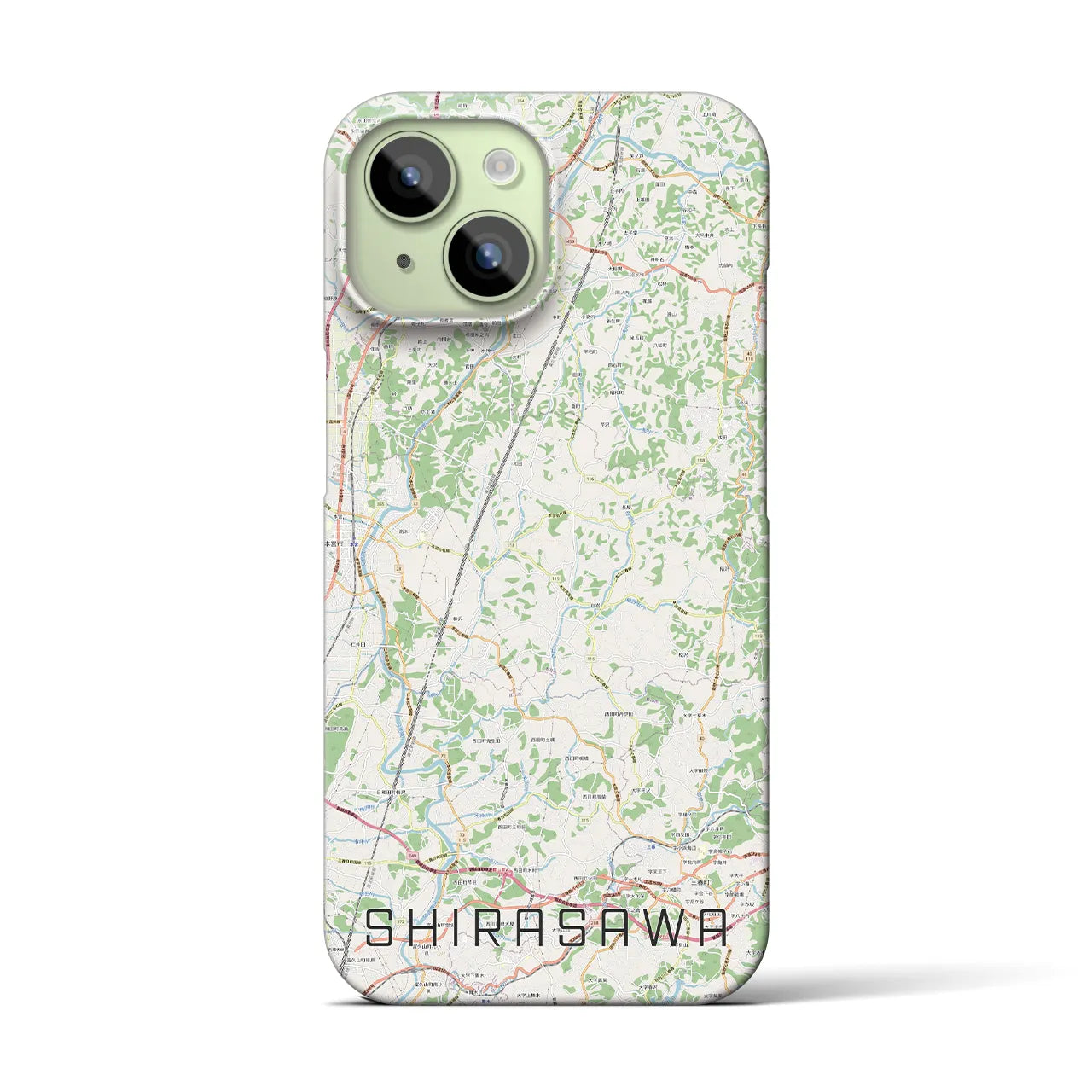 【白沢(福島県)】地図柄iPhoneケース(バックカバータイプ)