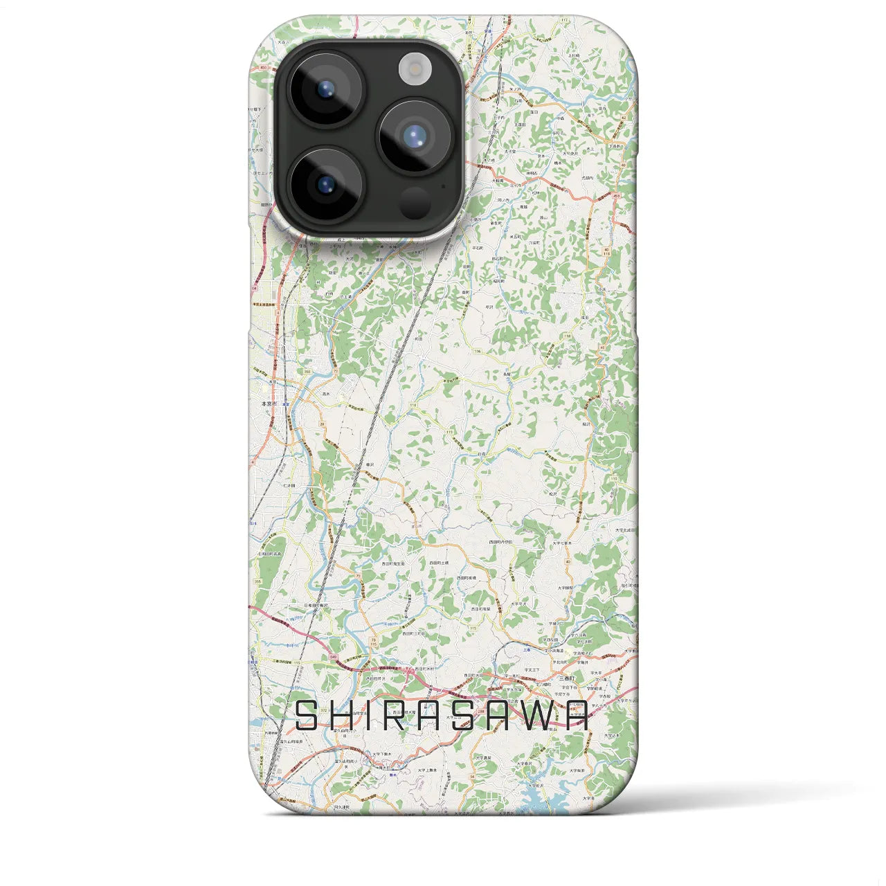 【白沢(福島県)】地図柄iPhoneケース(バックカバータイプ)