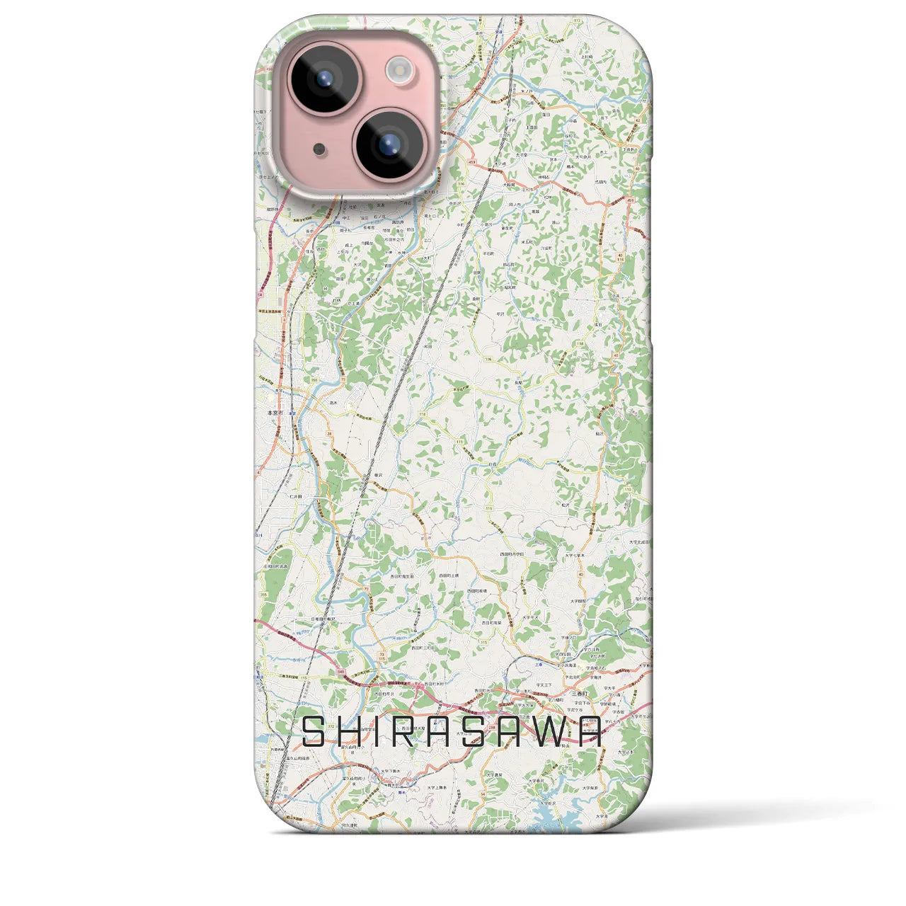 【白沢(福島県)】地図柄iPhoneケース(バックカバータイプ)