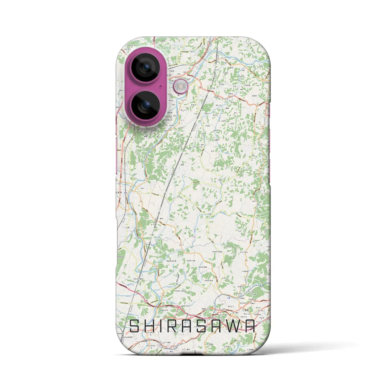 【白沢(福島県)】地図柄iPhoneケース(バックカバータイプ)