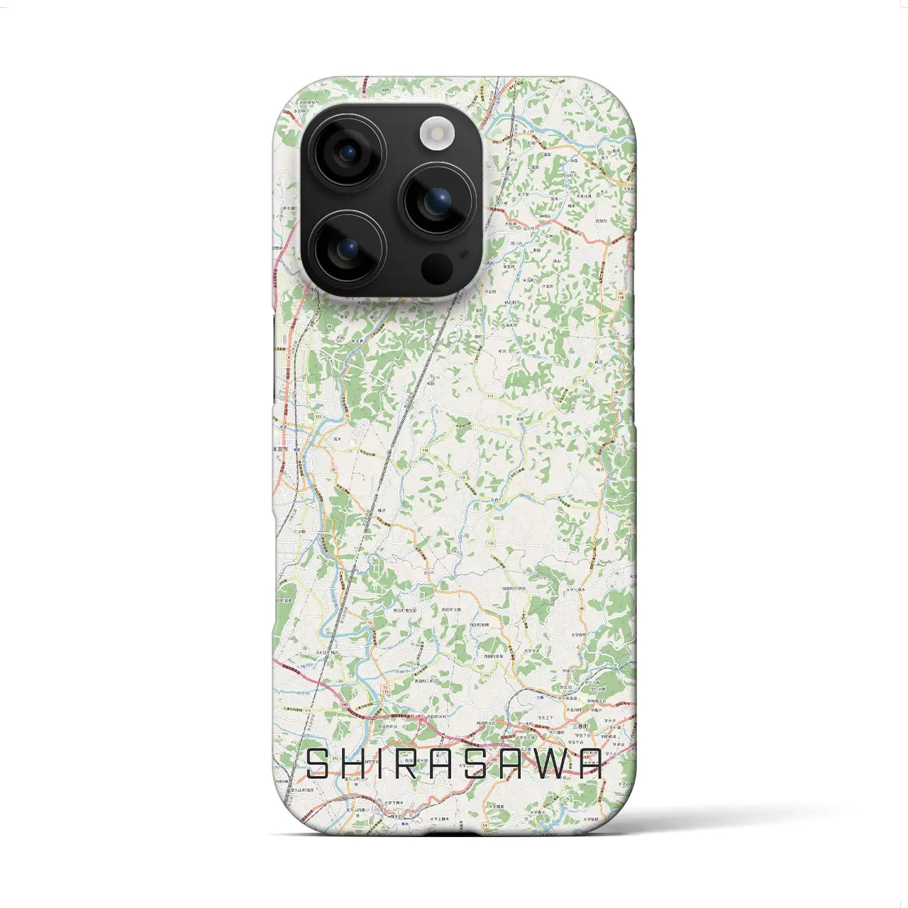 【白沢(福島県)】地図柄iPhoneケース(バックカバータイプ)