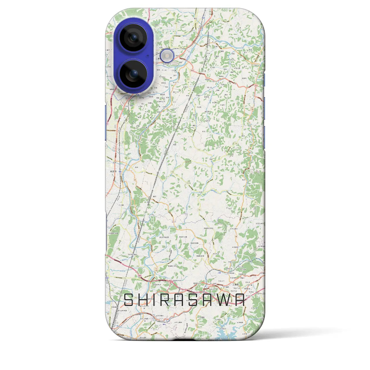 【白沢(福島県)】地図柄iPhoneケース(バックカバータイプ)