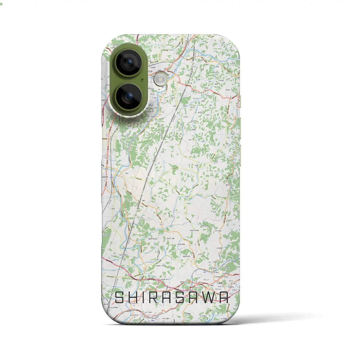 【白沢(福島県)】地図柄iPhoneケース(バックカバータイプ)ナチュラル・iPhone 17 Pro Max 用