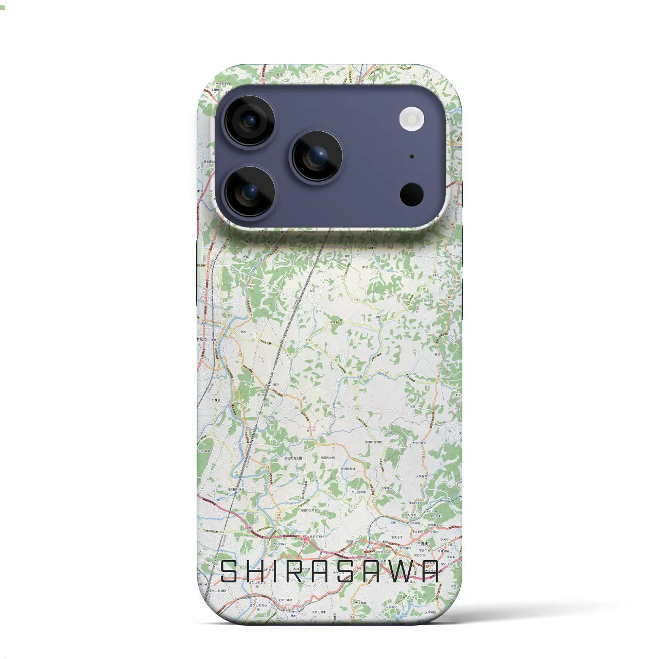 【白沢(福島県)】地図柄iPhoneケース(バックカバータイプ)