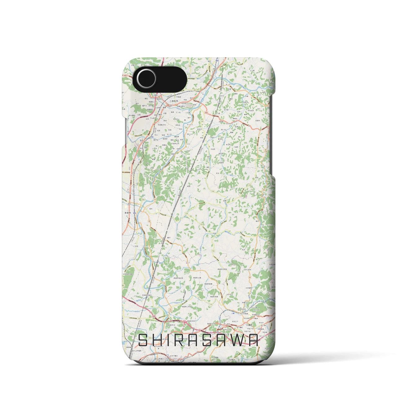 【白沢(福島県)】地図柄iPhoneケース(バックカバータイプ)