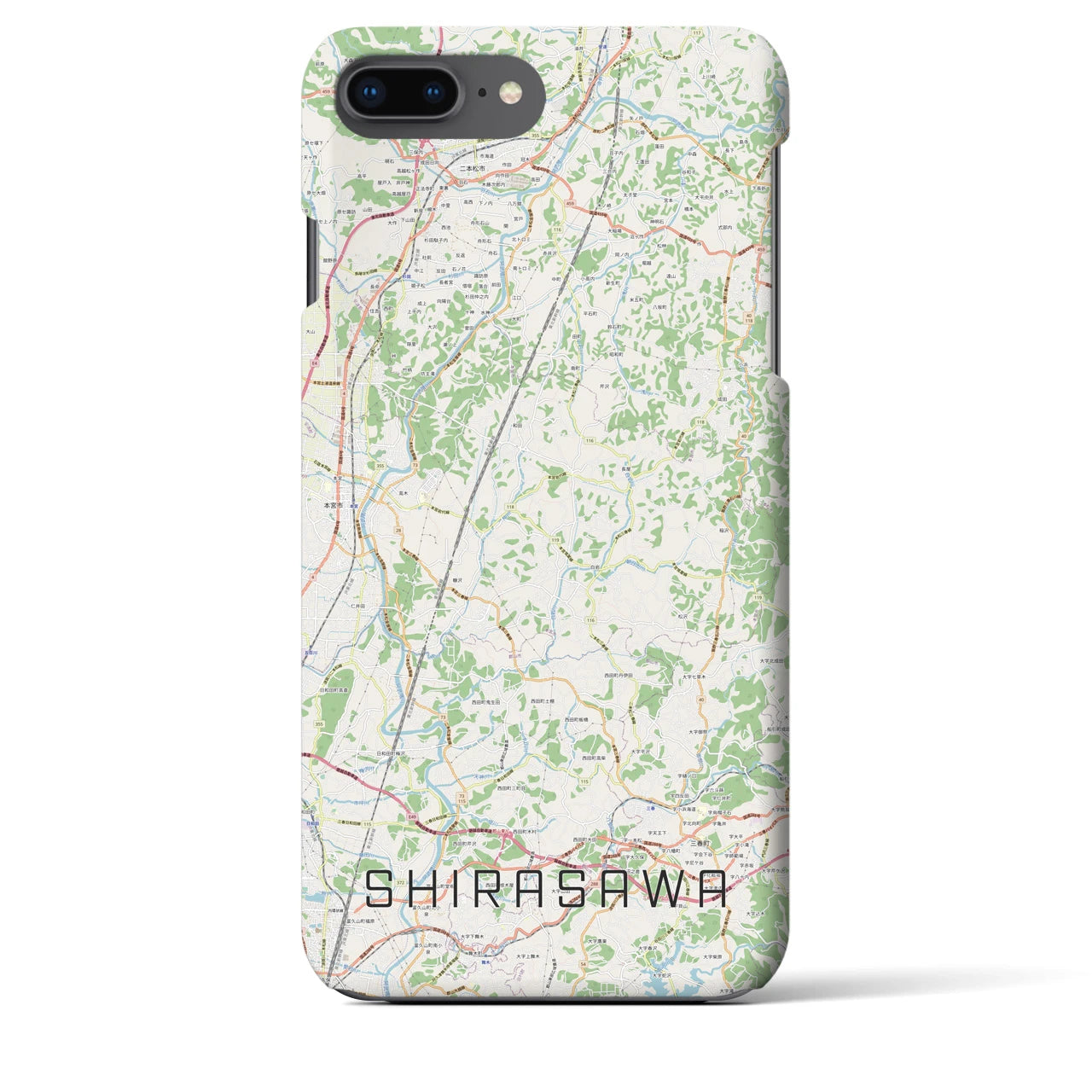 【白沢(福島県)】地図柄iPhoneケース(バックカバータイプ)