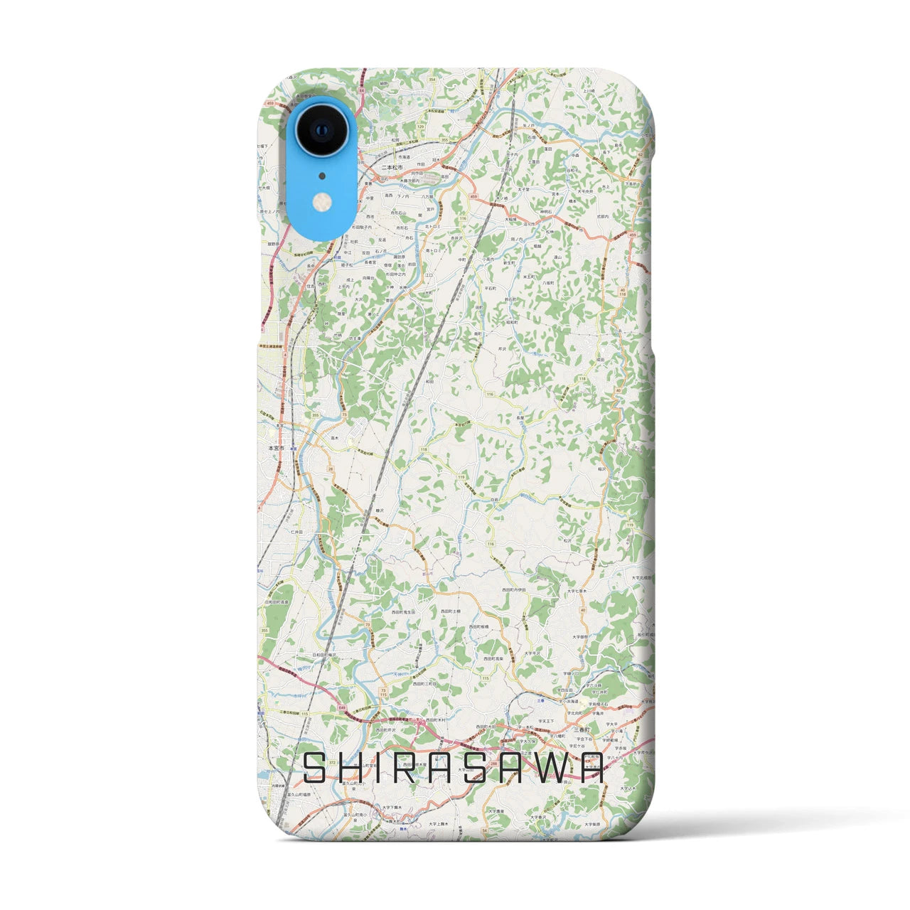 【白沢(福島県)】地図柄iPhoneケース(バックカバータイプ)