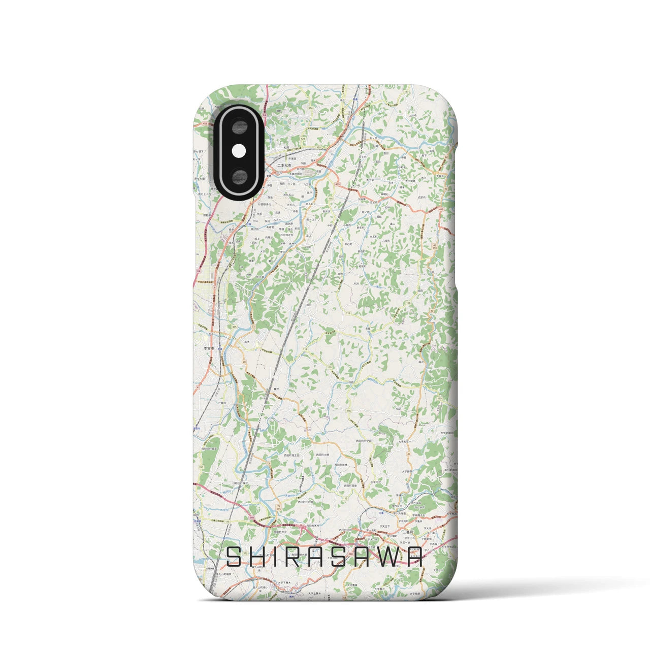 【白沢(福島県)】地図柄iPhoneケース(バックカバータイプ)