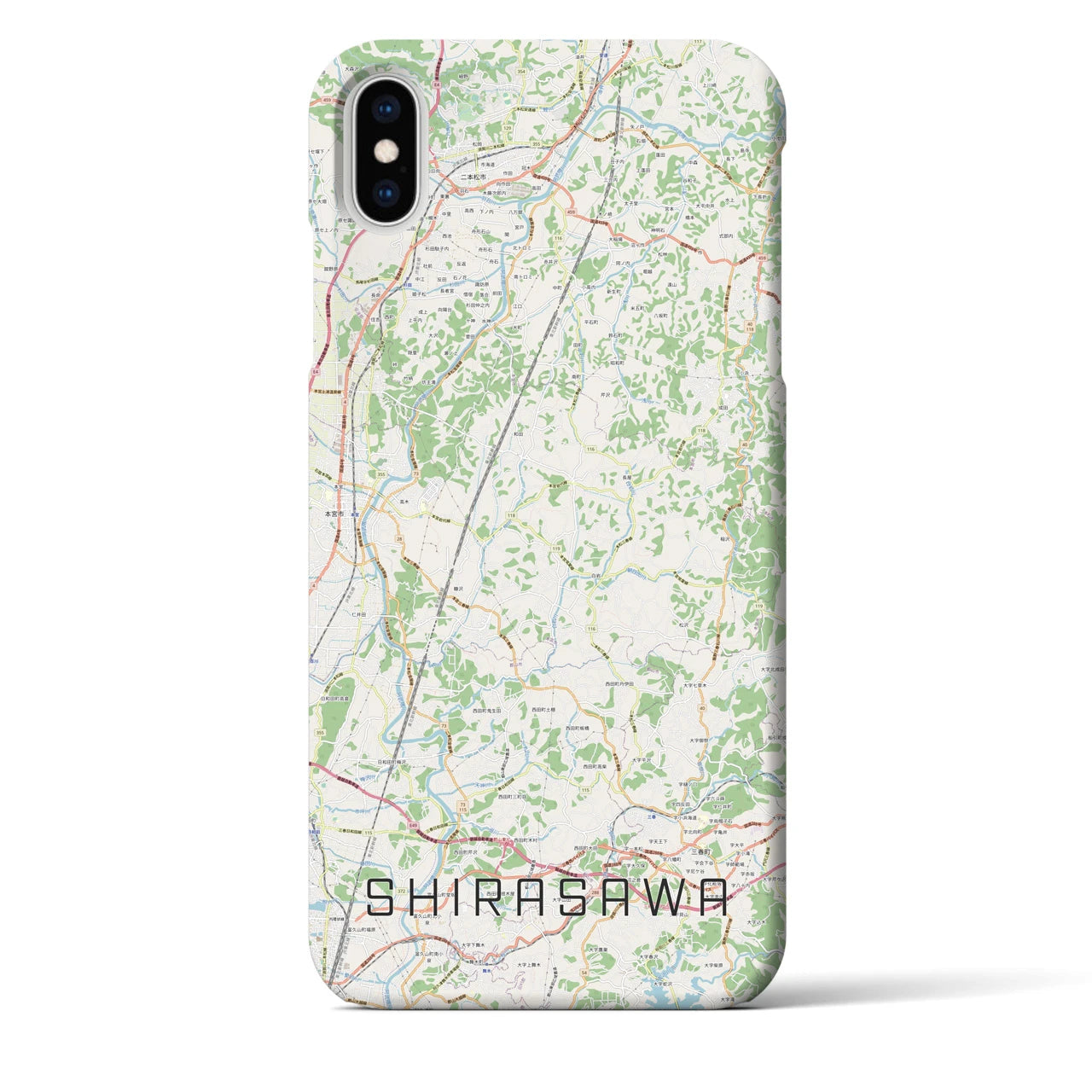 【白沢(福島県)】地図柄iPhoneケース(バックカバータイプ)