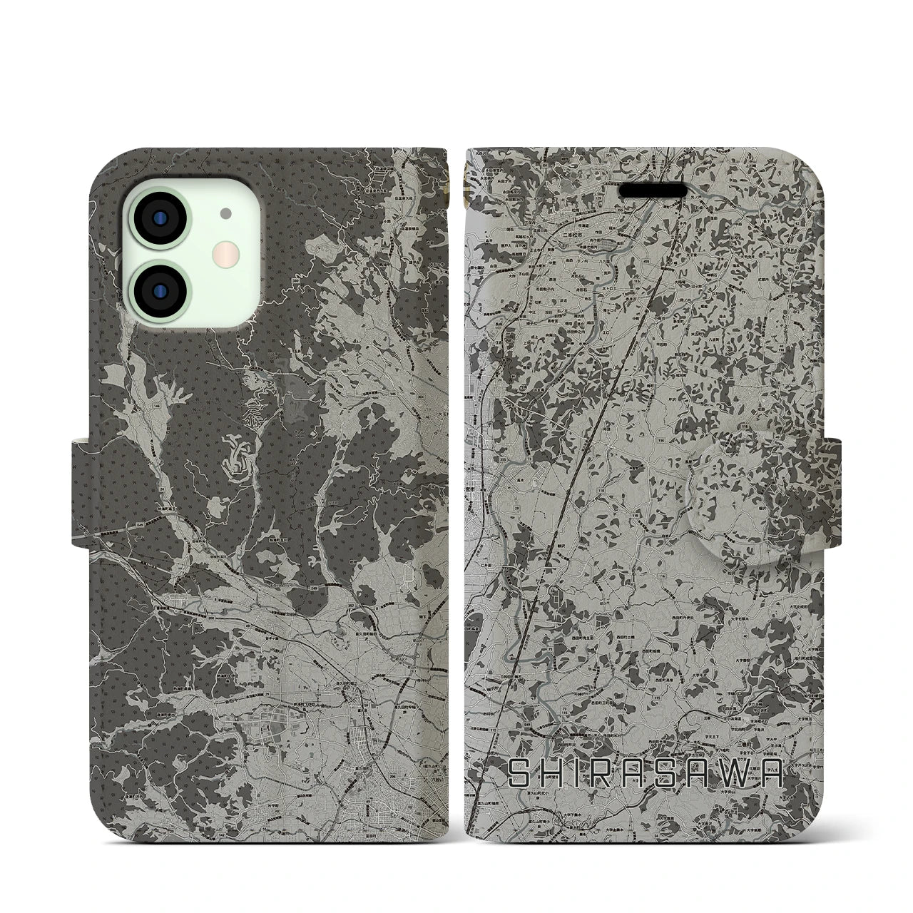 【白沢(福島県)】地図柄iPhoneケース(手帳タイプ)