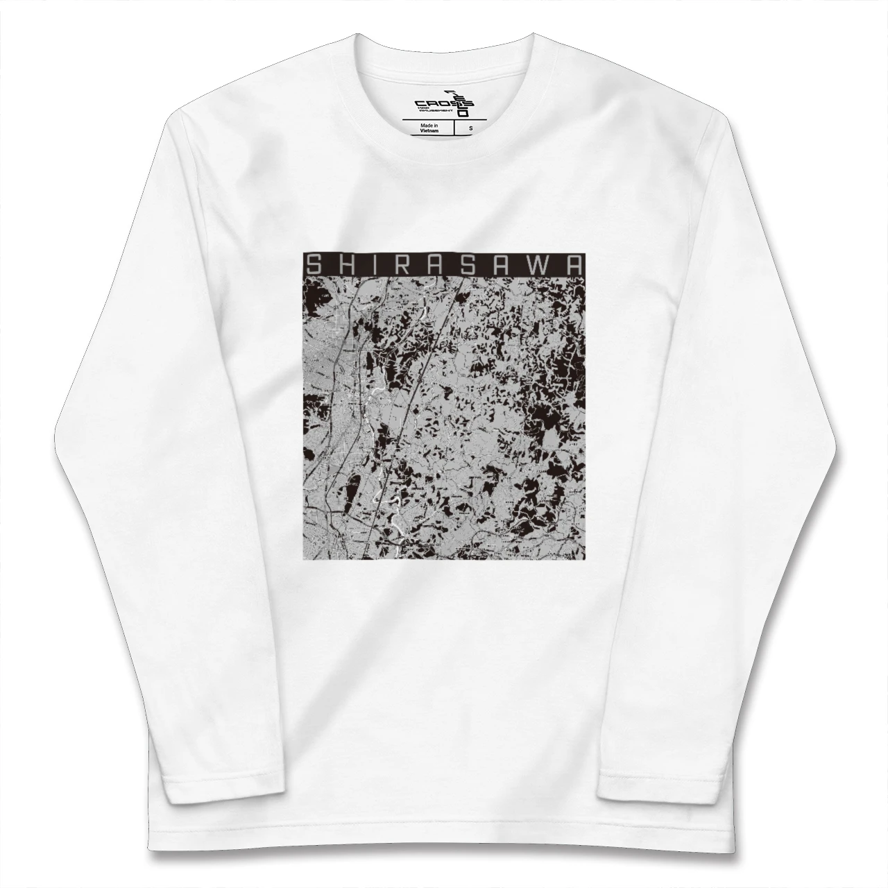 【白沢(福島県)】地図柄ロングスリーブTシャツ