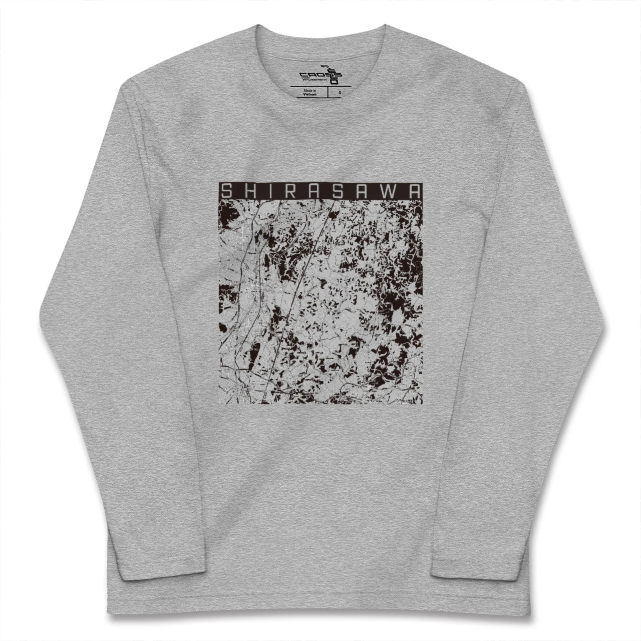 【白沢(福島県)】地図柄ロングスリーブTシャツ