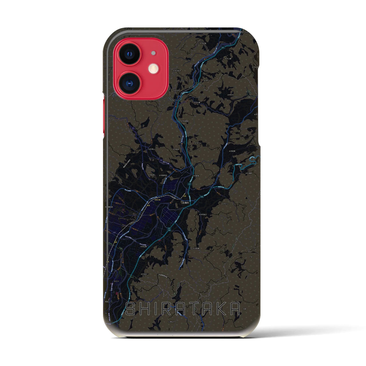 【白鷹(山形県)】地図柄iPhoneケース(バックカバータイプ)