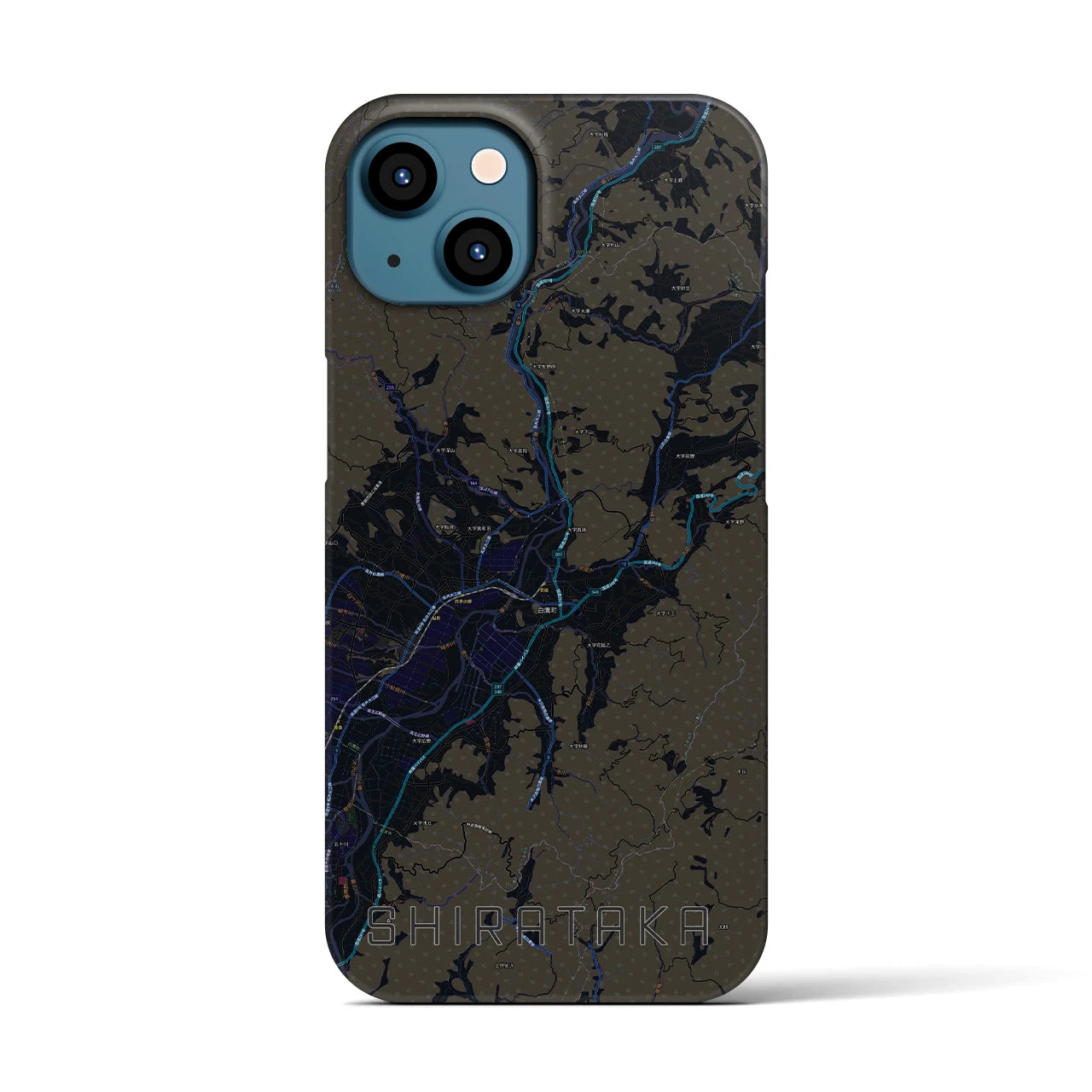 【白鷹(山形県)】地図柄iPhoneケース(バックカバータイプ)