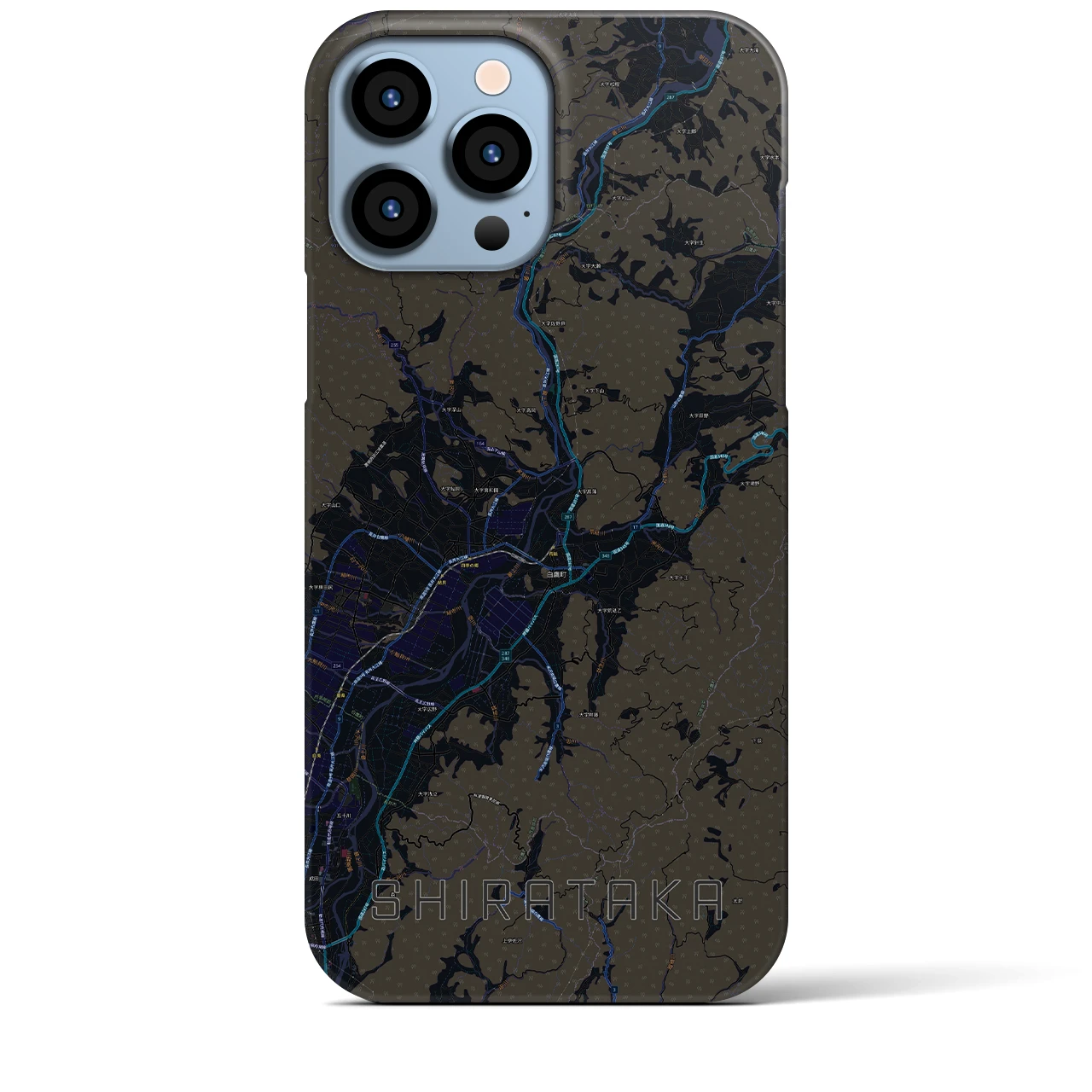 【白鷹(山形県)】地図柄iPhoneケース(バックカバータイプ)