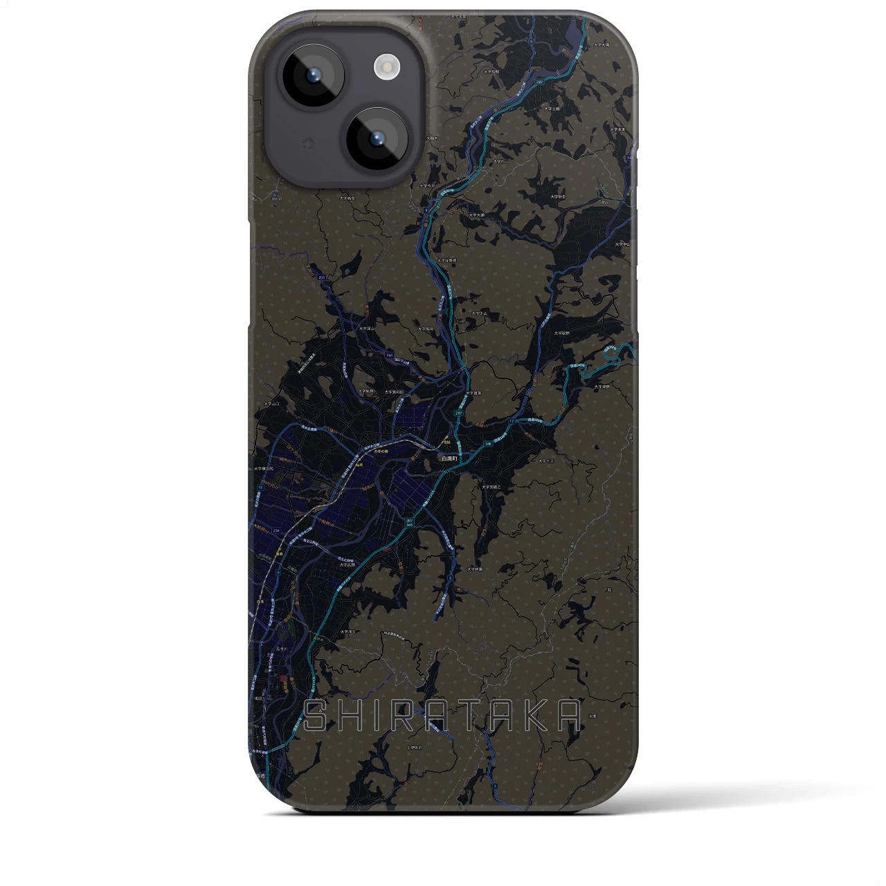 【白鷹(山形県)】地図柄iPhoneケース(バックカバータイプ)