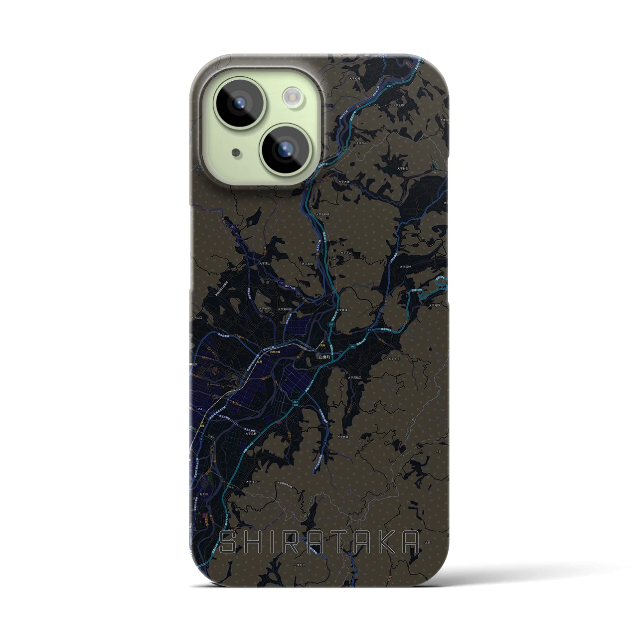 【白鷹(山形県)】地図柄iPhoneケース(バックカバータイプ)