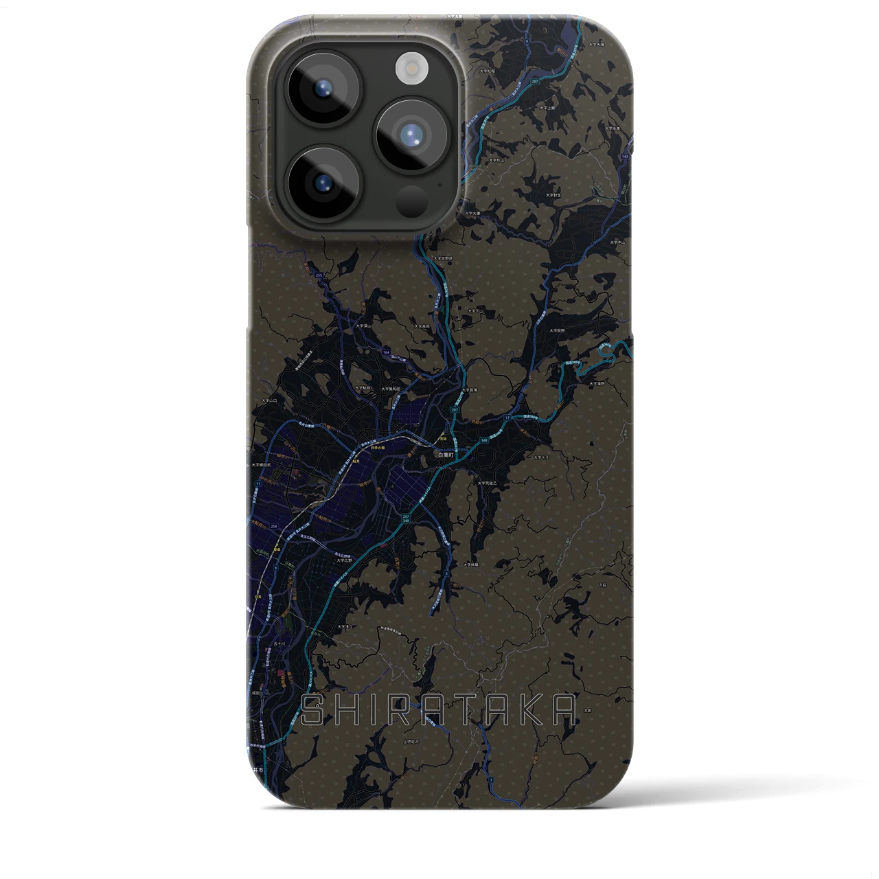 【白鷹(山形県)】地図柄iPhoneケース(バックカバータイプ)