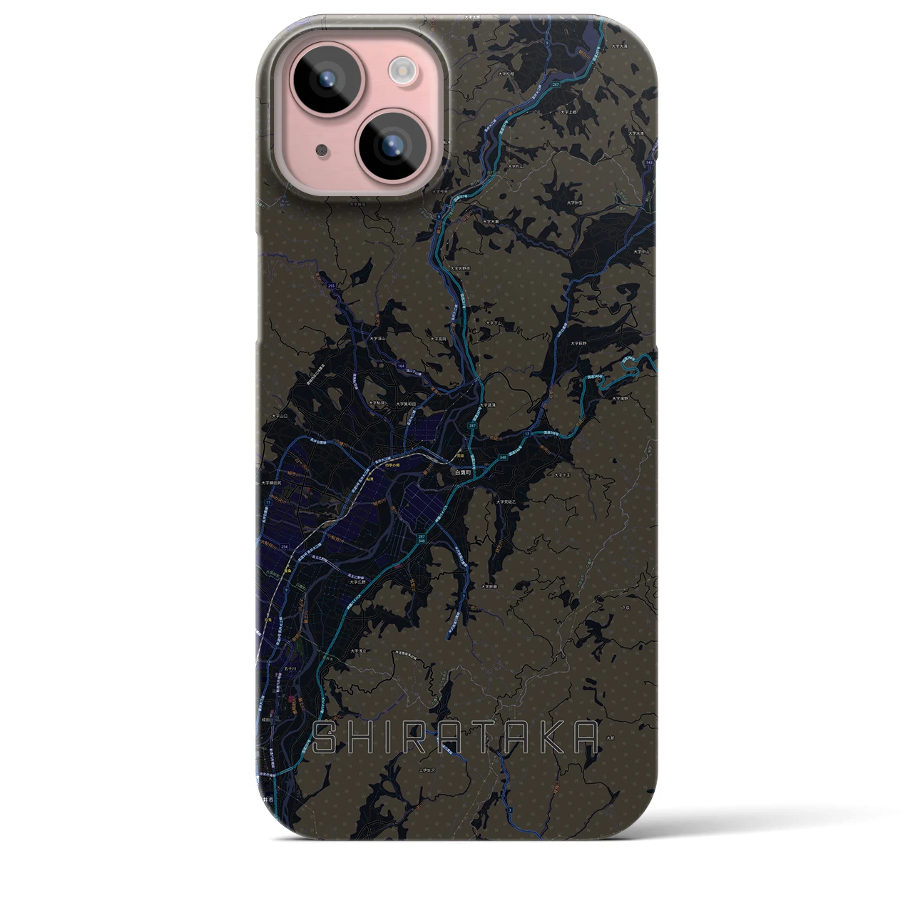【白鷹(山形県)】地図柄iPhoneケース(バックカバータイプ)