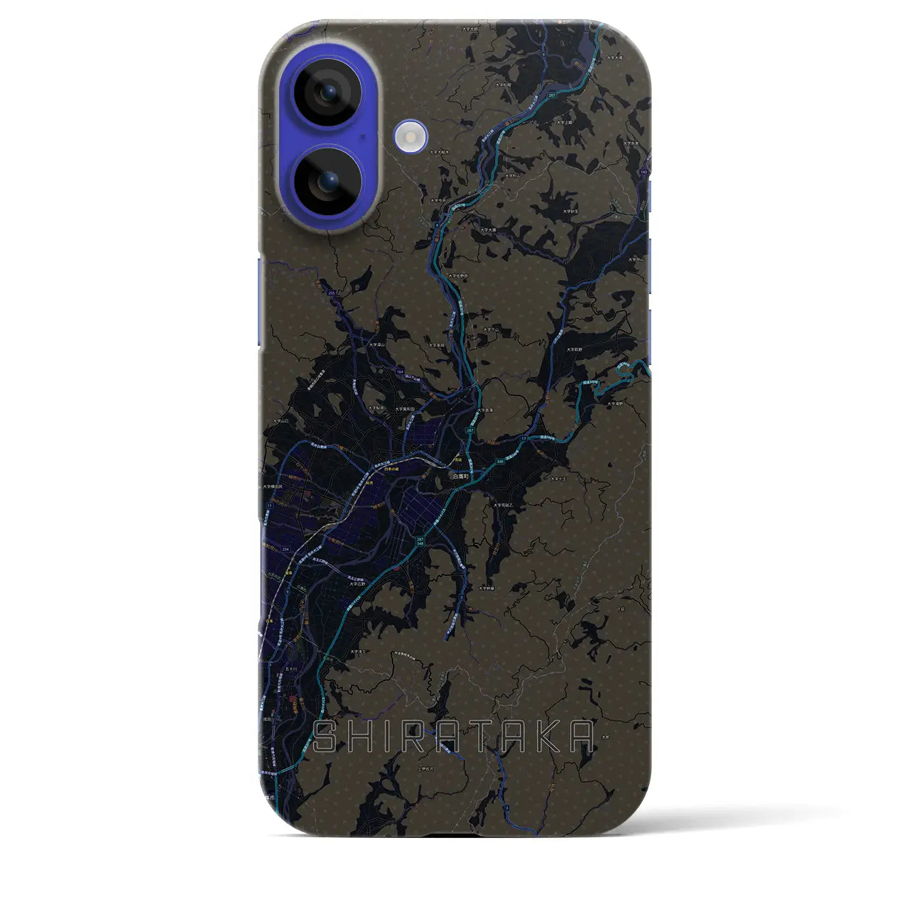 【白鷹(山形県)】地図柄iPhoneケース(バックカバータイプ)
