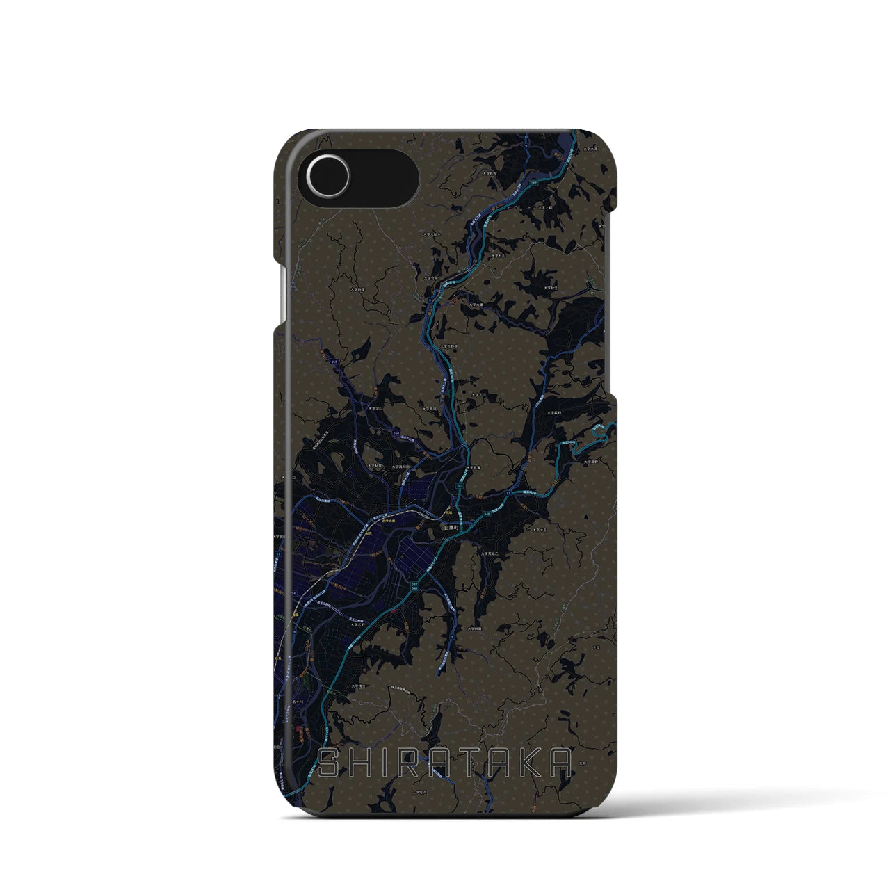 【白鷹(山形県)】地図柄iPhoneケース(バックカバータイプ)