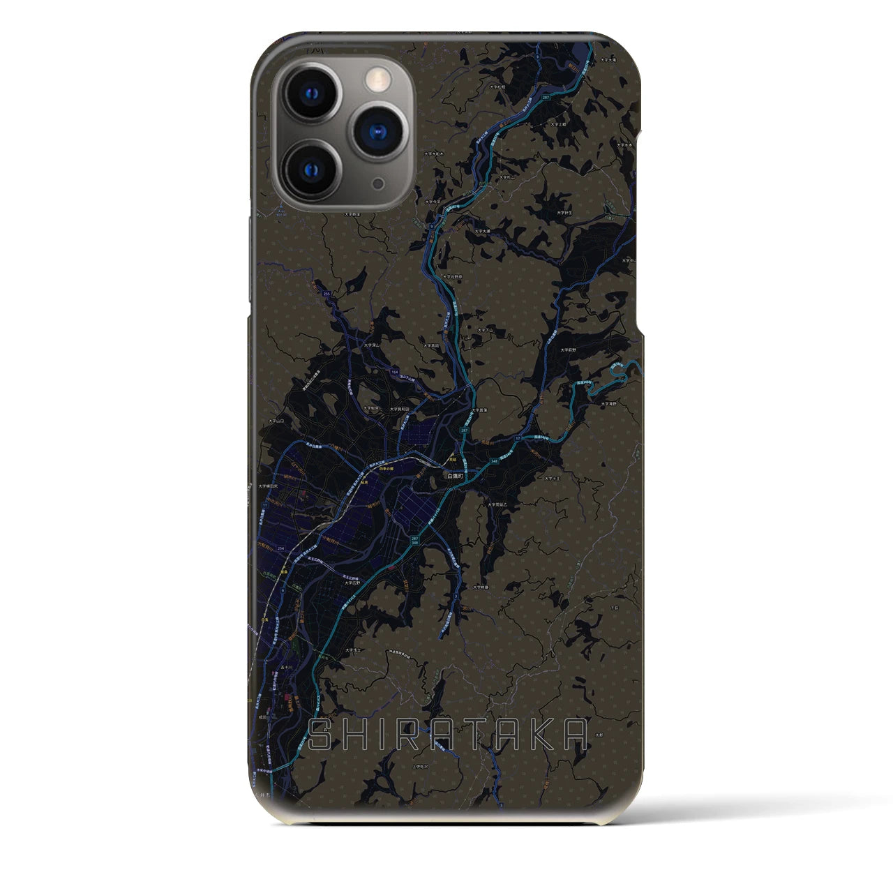 【白鷹(山形県)】地図柄iPhoneケース(バックカバータイプ)