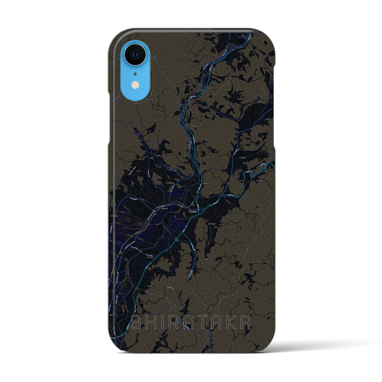 【白鷹(山形県)】地図柄iPhoneケース(バックカバータイプ)