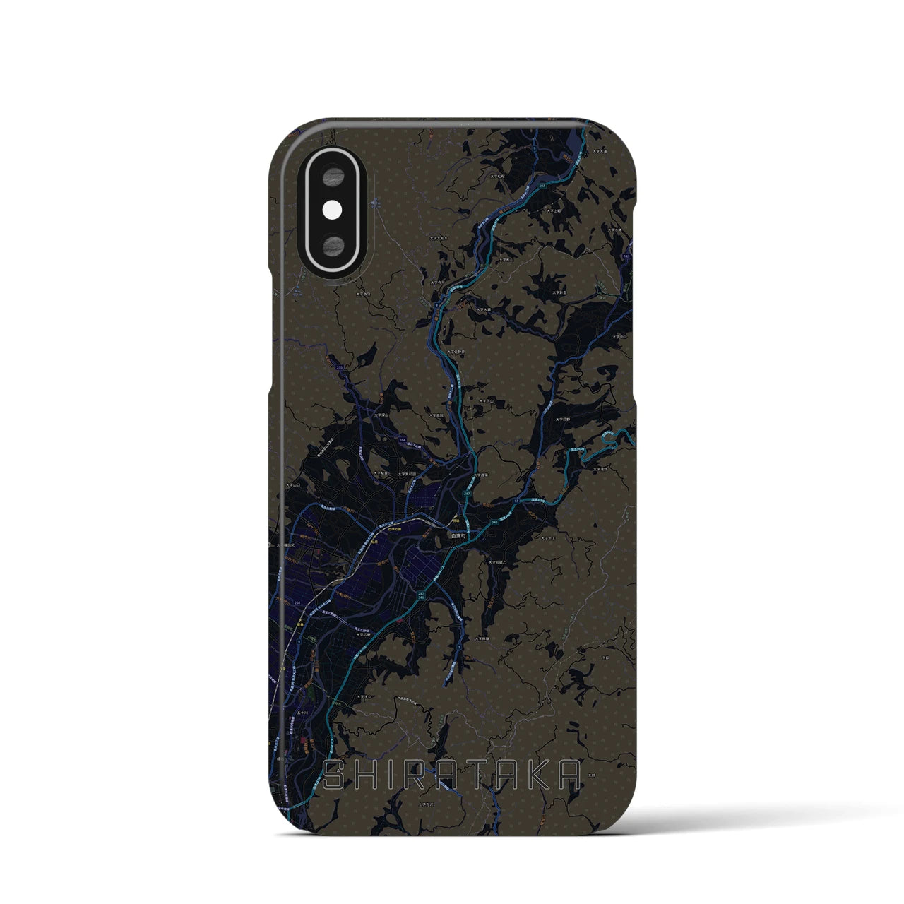 【白鷹(山形県)】地図柄iPhoneケース(バックカバータイプ)