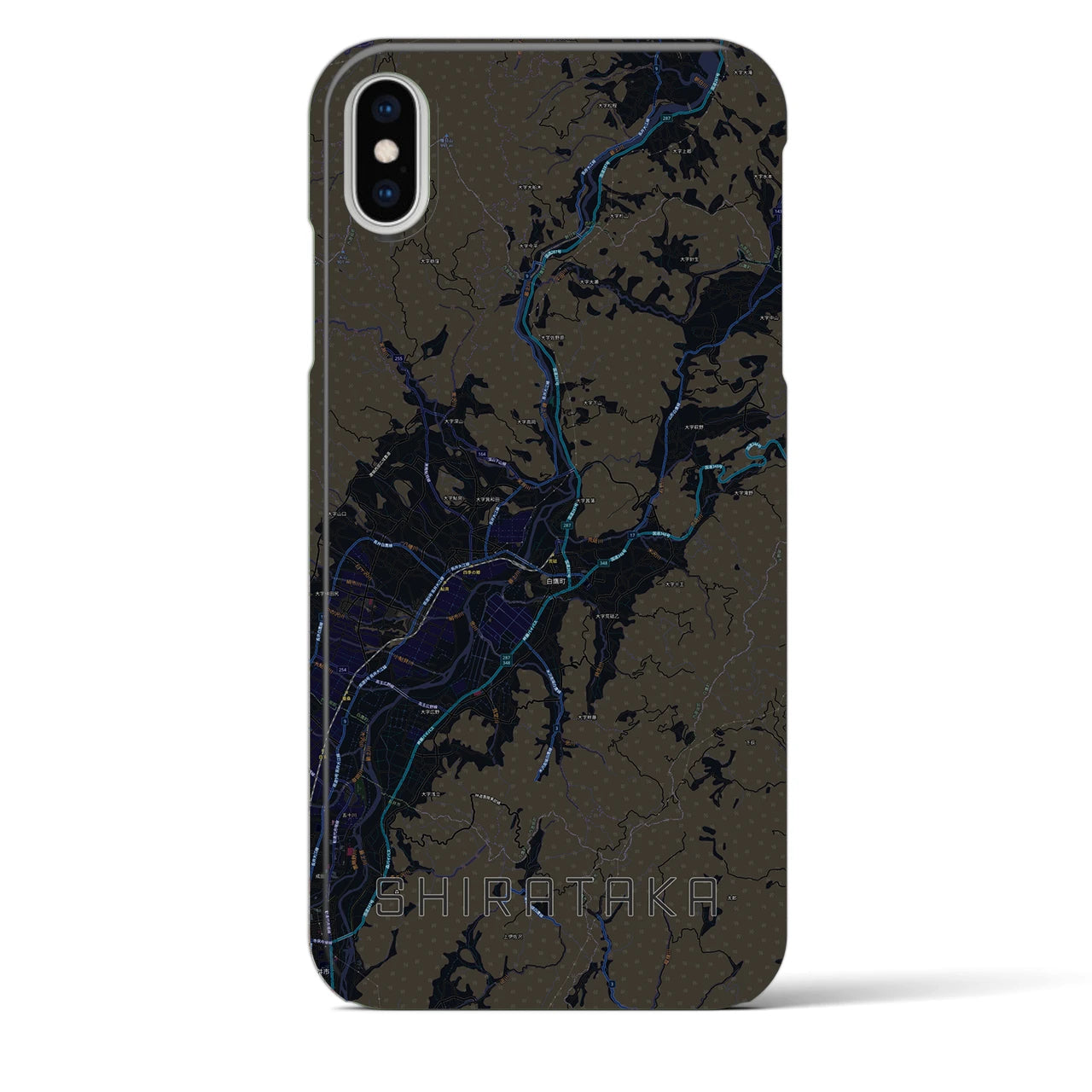 【白鷹(山形県)】地図柄iPhoneケース(バックカバータイプ)
