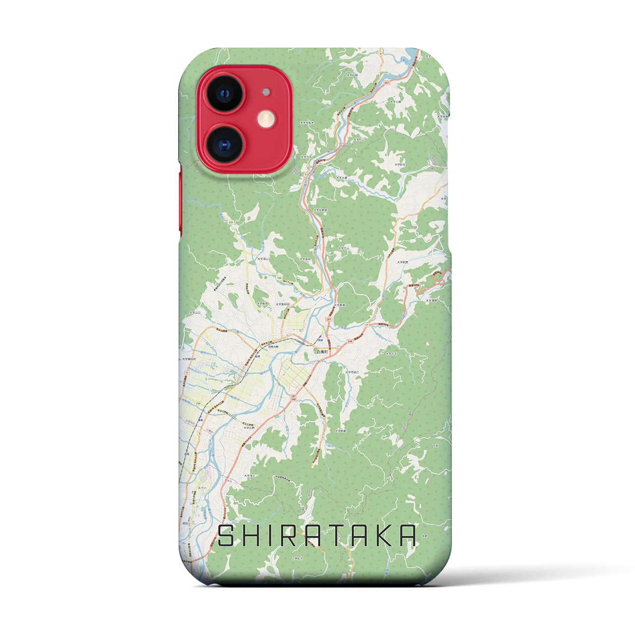 【白鷹(山形県)】地図柄iPhoneケース(バックカバータイプ)